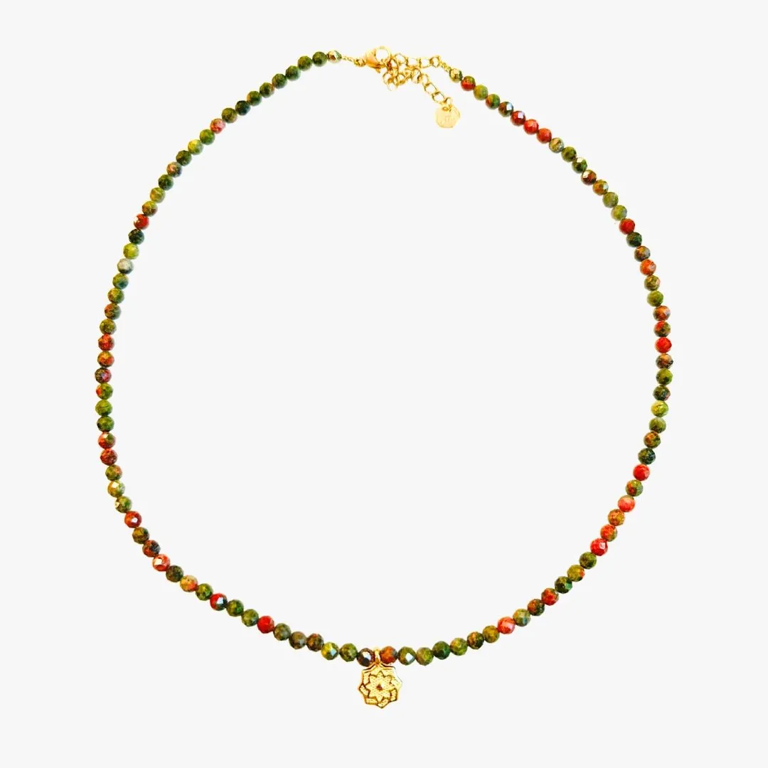 Collier unakite Vert ABOLI