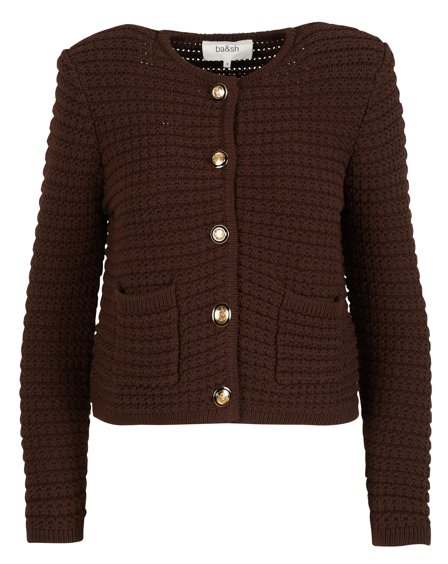 Gilet manches longues en coton mélangé Marron GASPARD