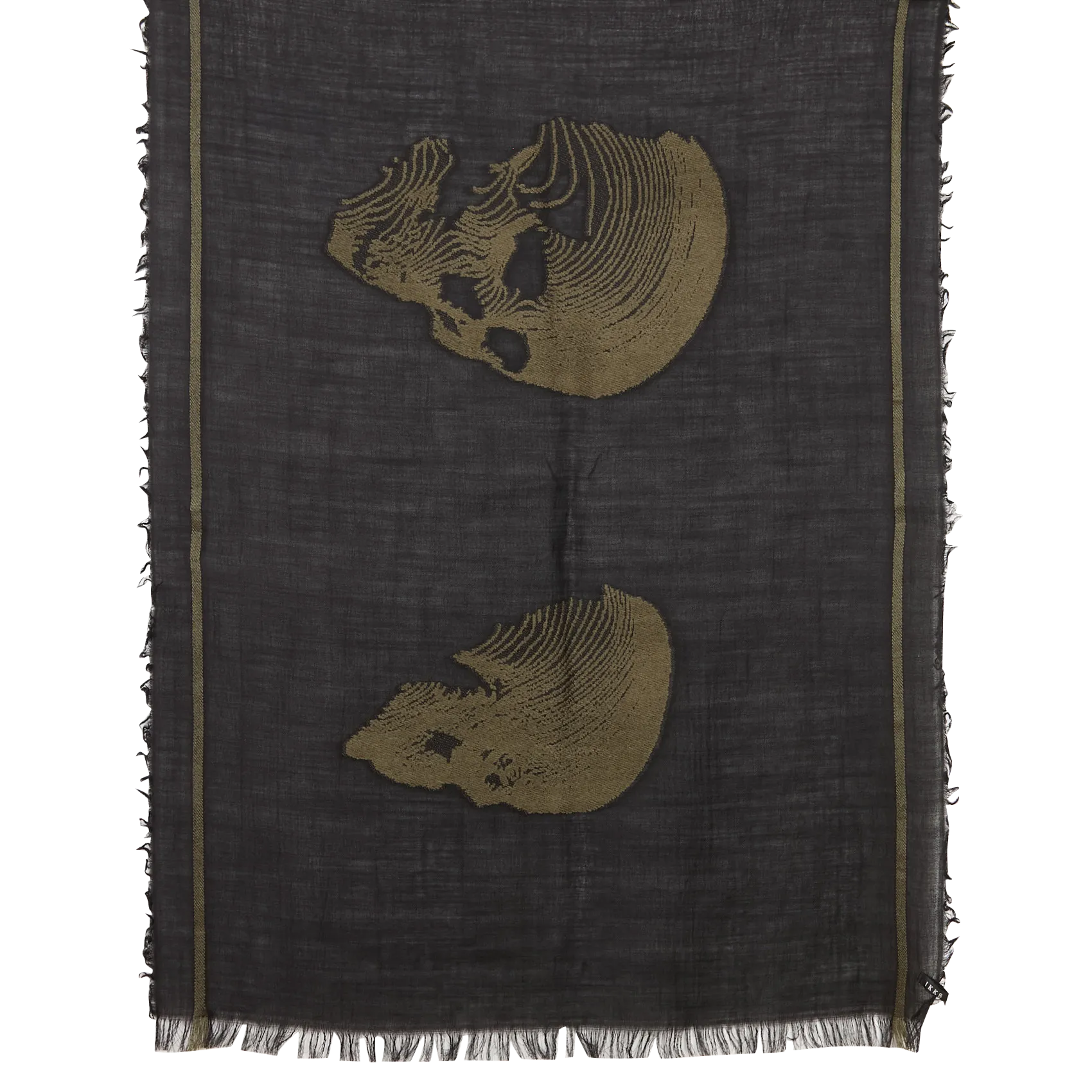 Echarpe en laine mélnagée Kaki