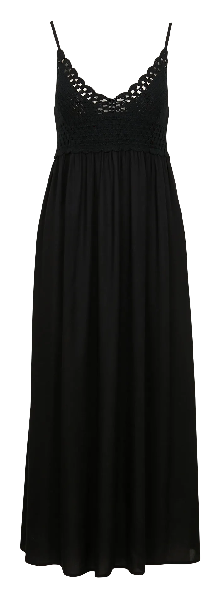 Robe évasée avec macramé Noir MAELINE