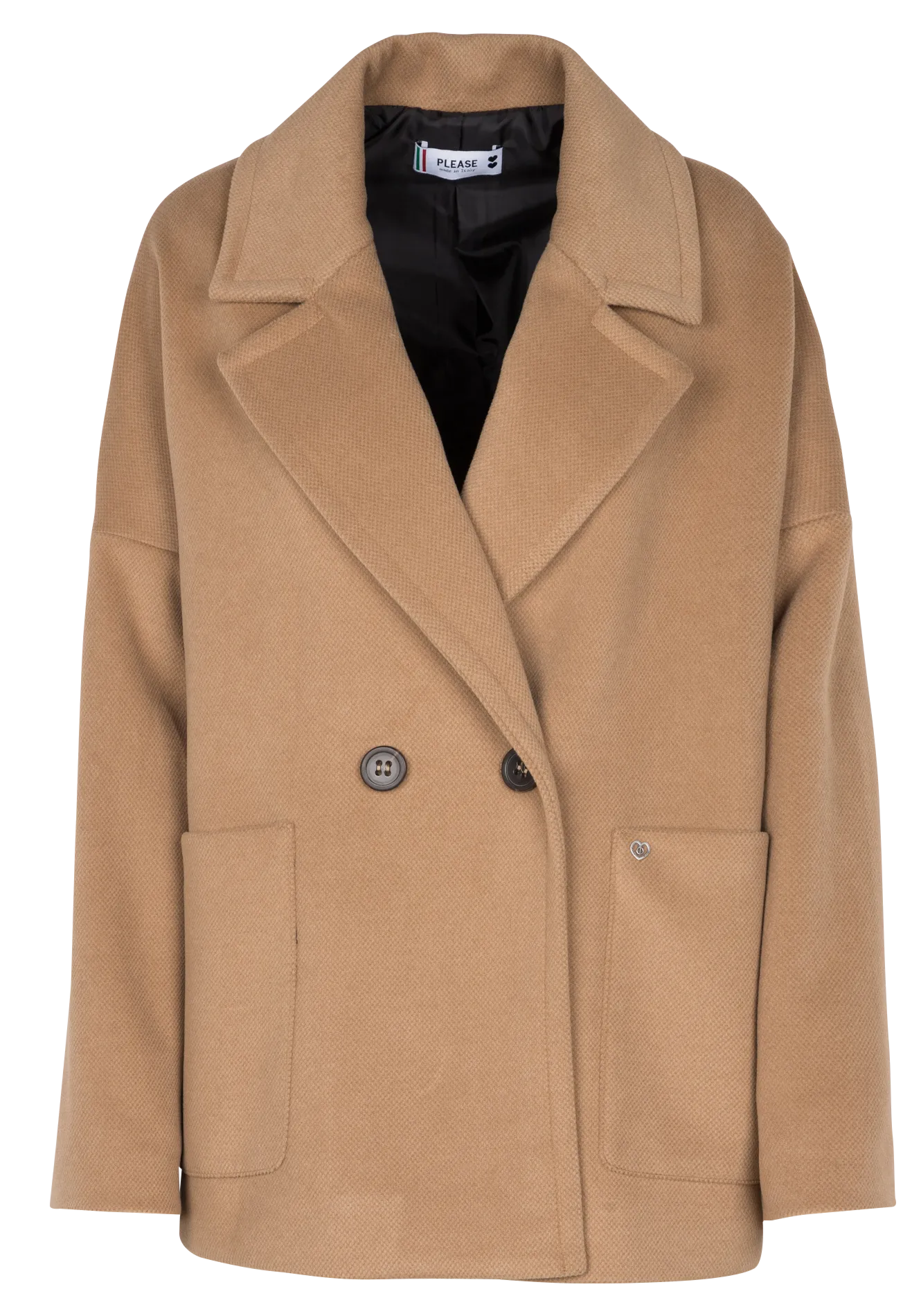 Caban ample col tailleur Marron