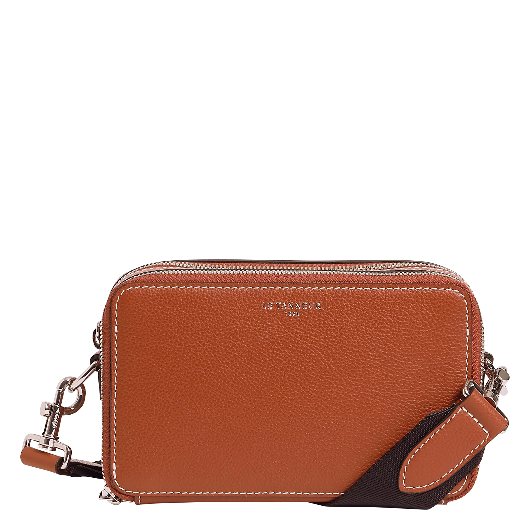 Sac bandoulière en cuir Marron EMILE