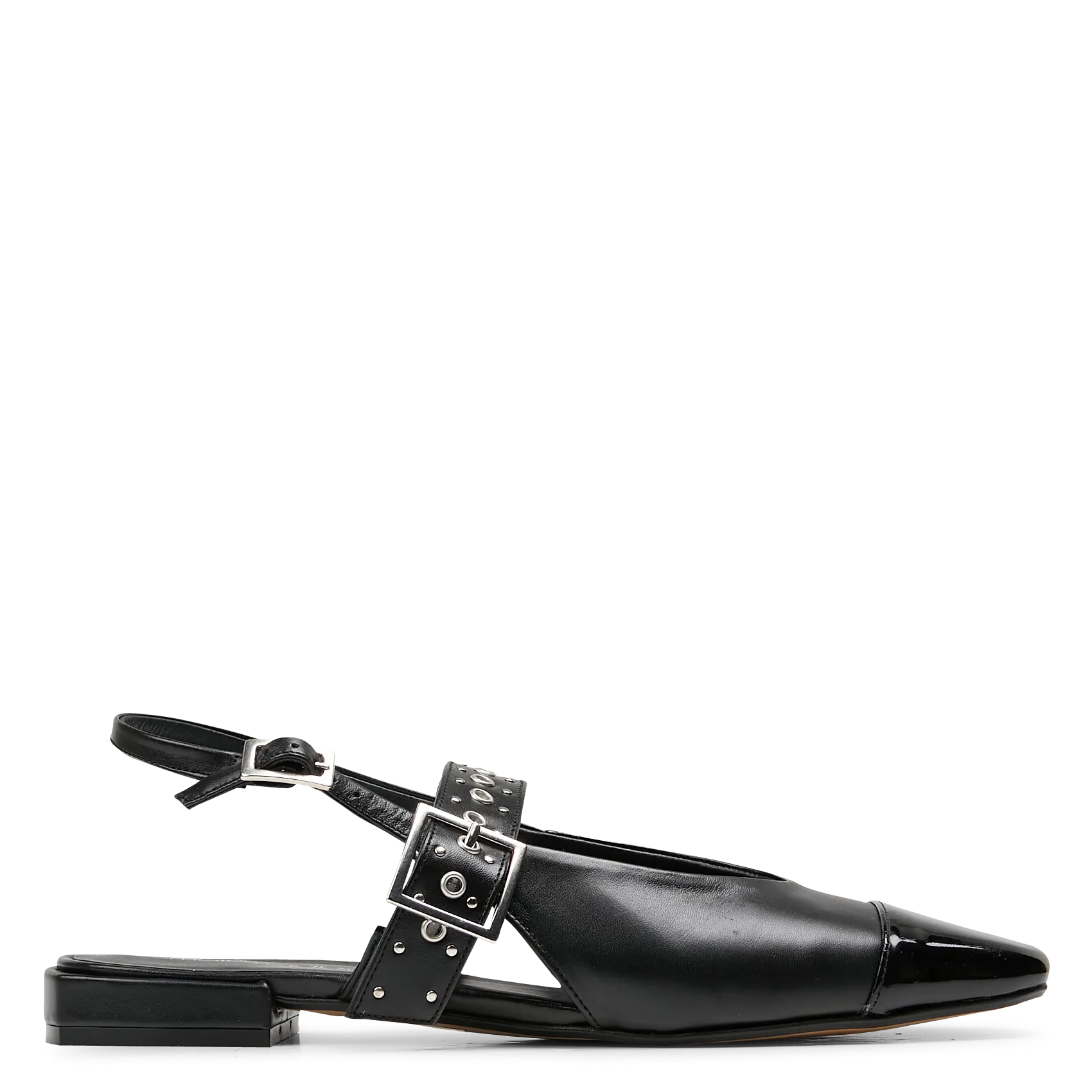 Ballerines slingback en cuir Noir MIRABELLE