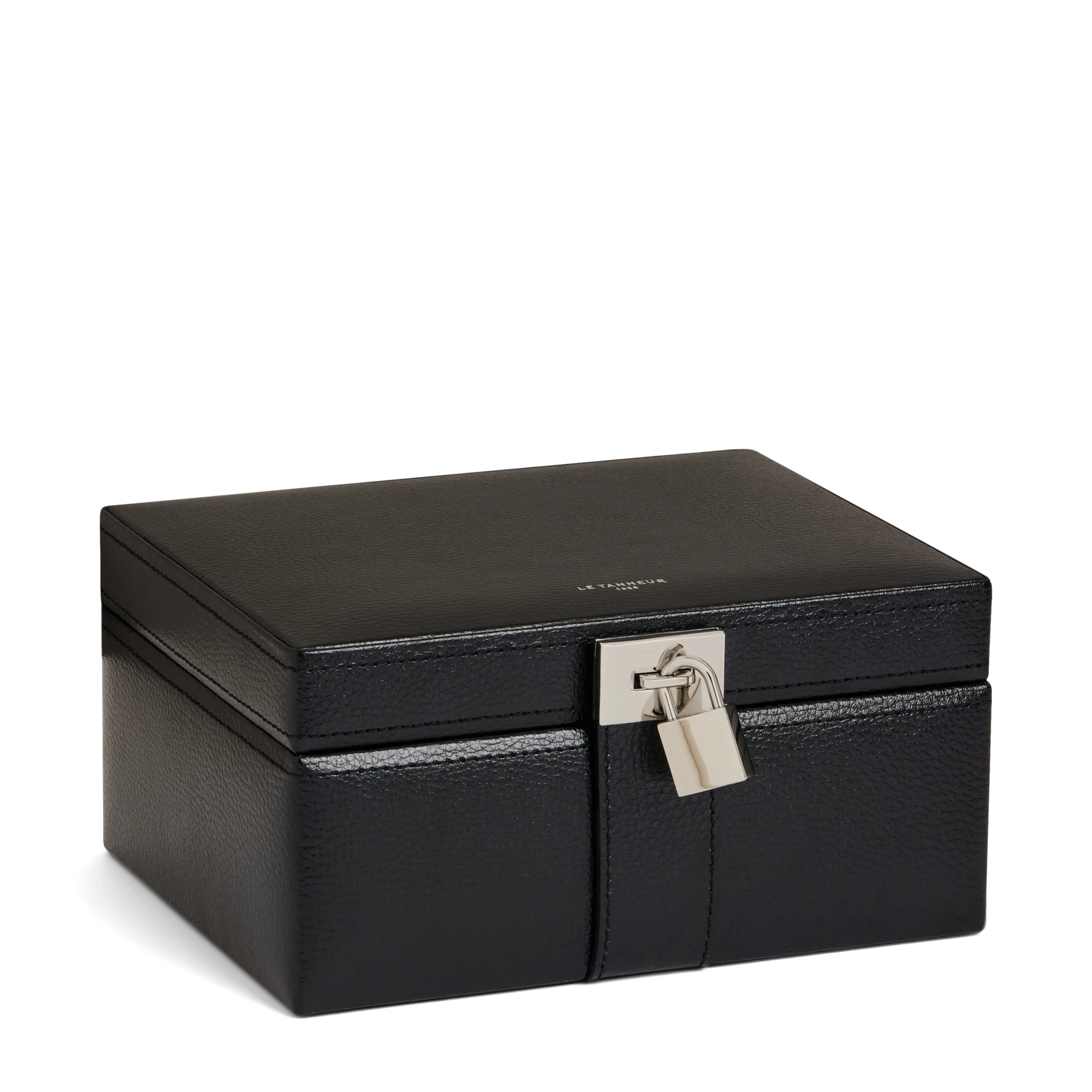 Boîte à bijoux en cuir Noir