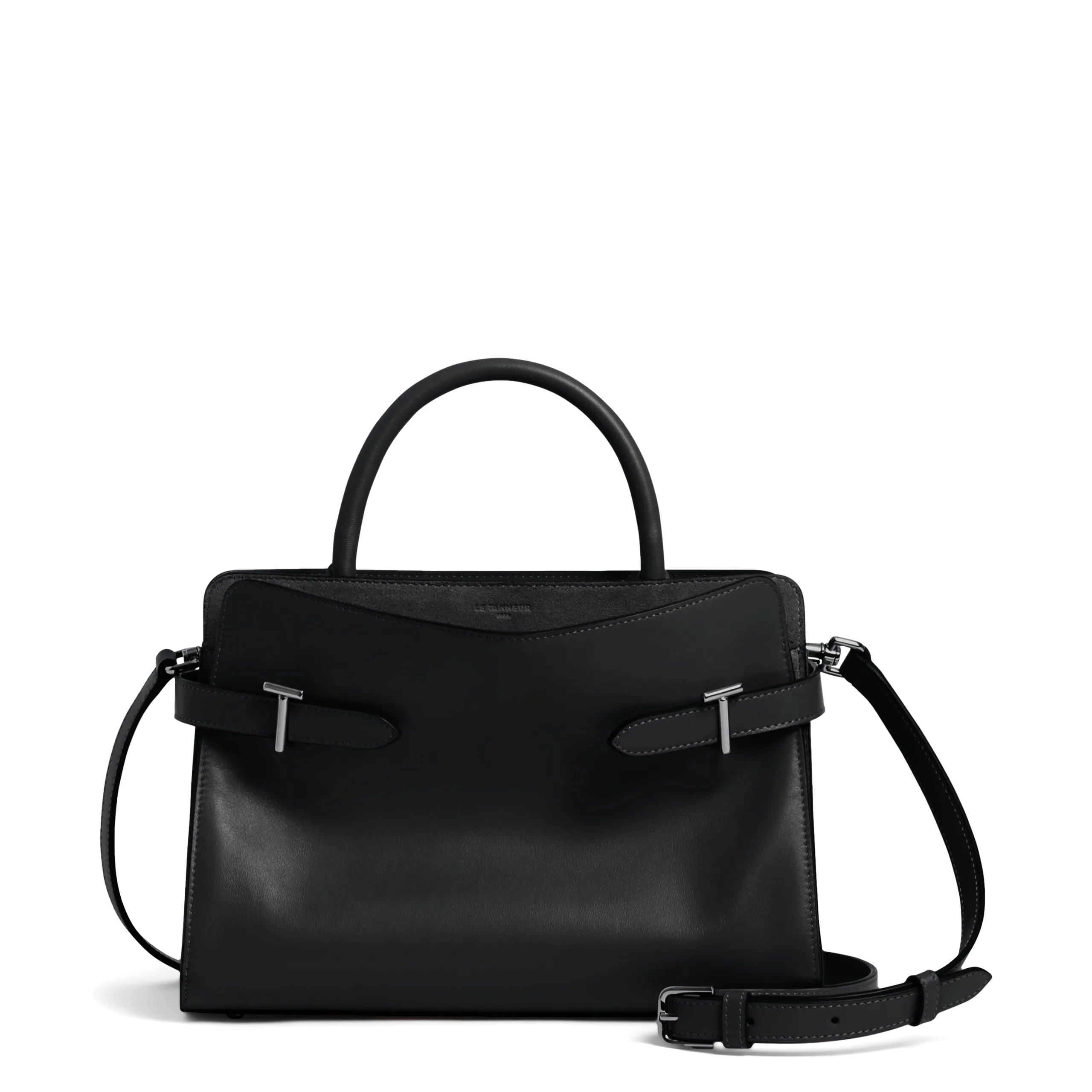 Sac à main moyen en cuir Noir EMIE