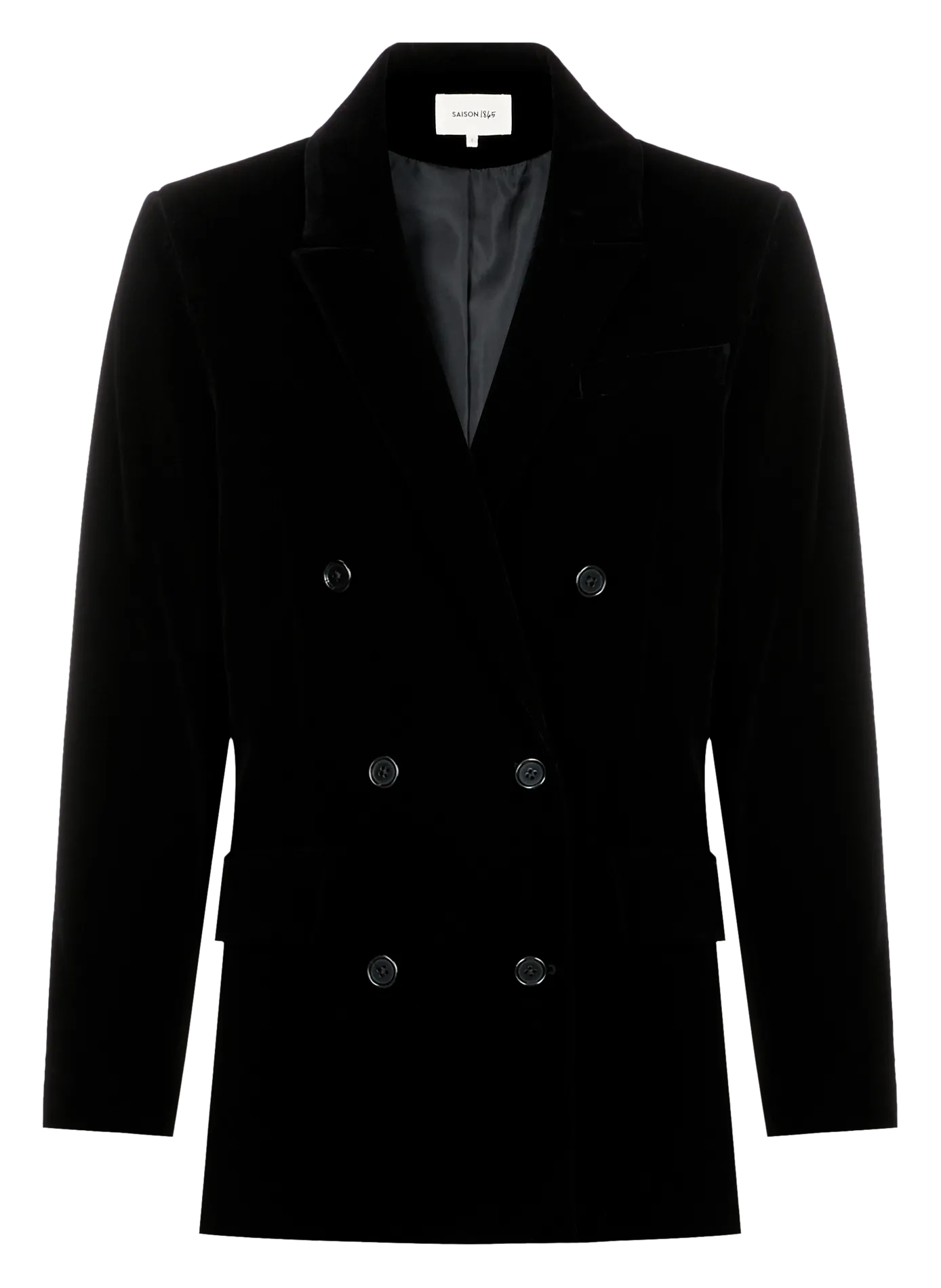 Veste de costume épaulée en velours Noir UVET