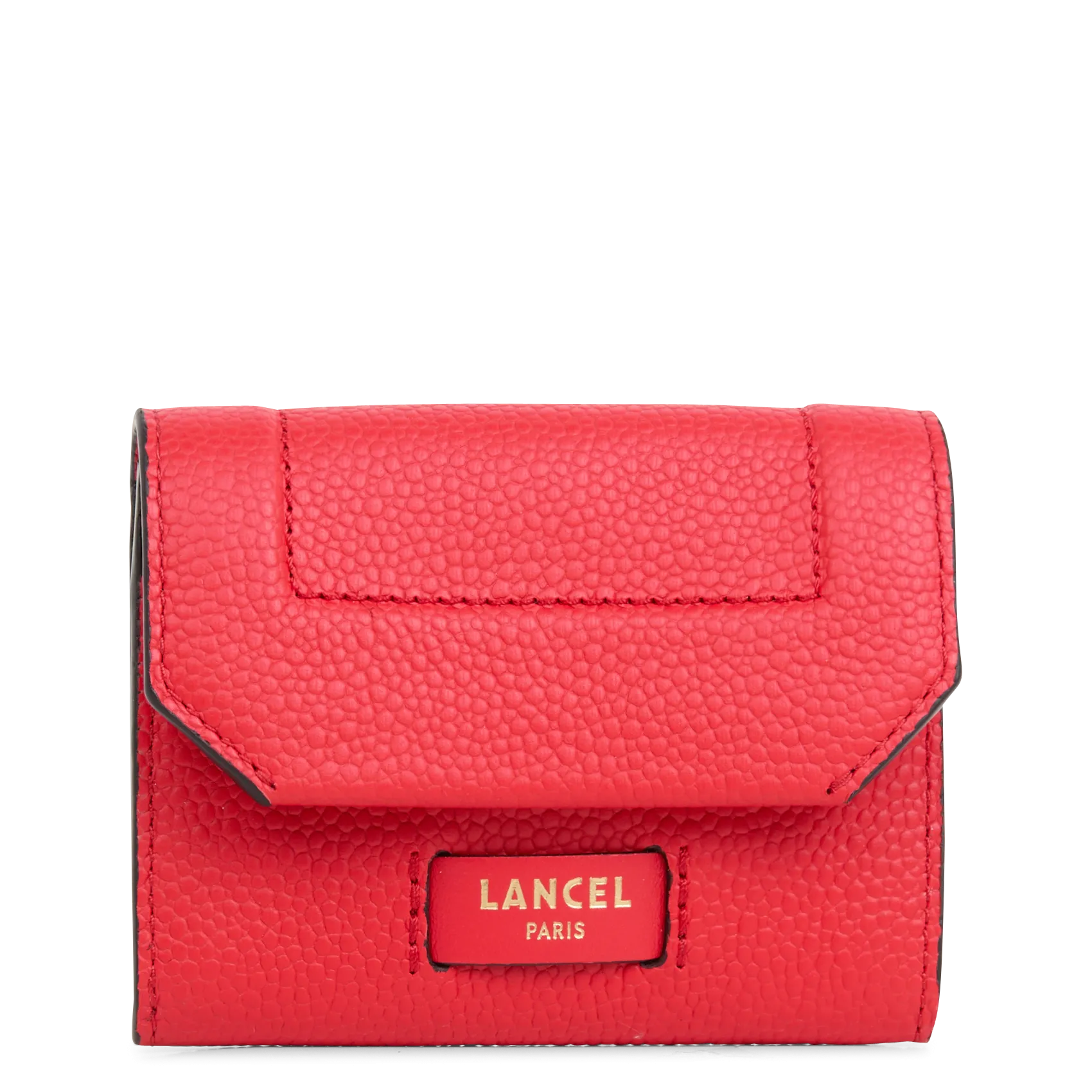 Mini portefeuille en cuir grainé Rouge NINON