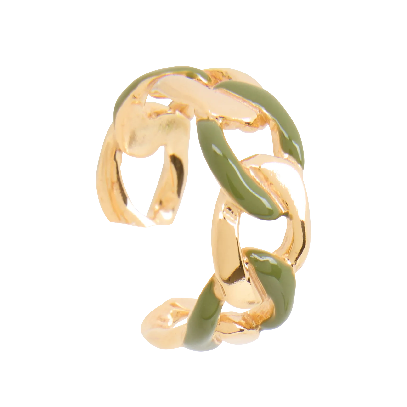Bague en laiton doré Vert CHAINNE