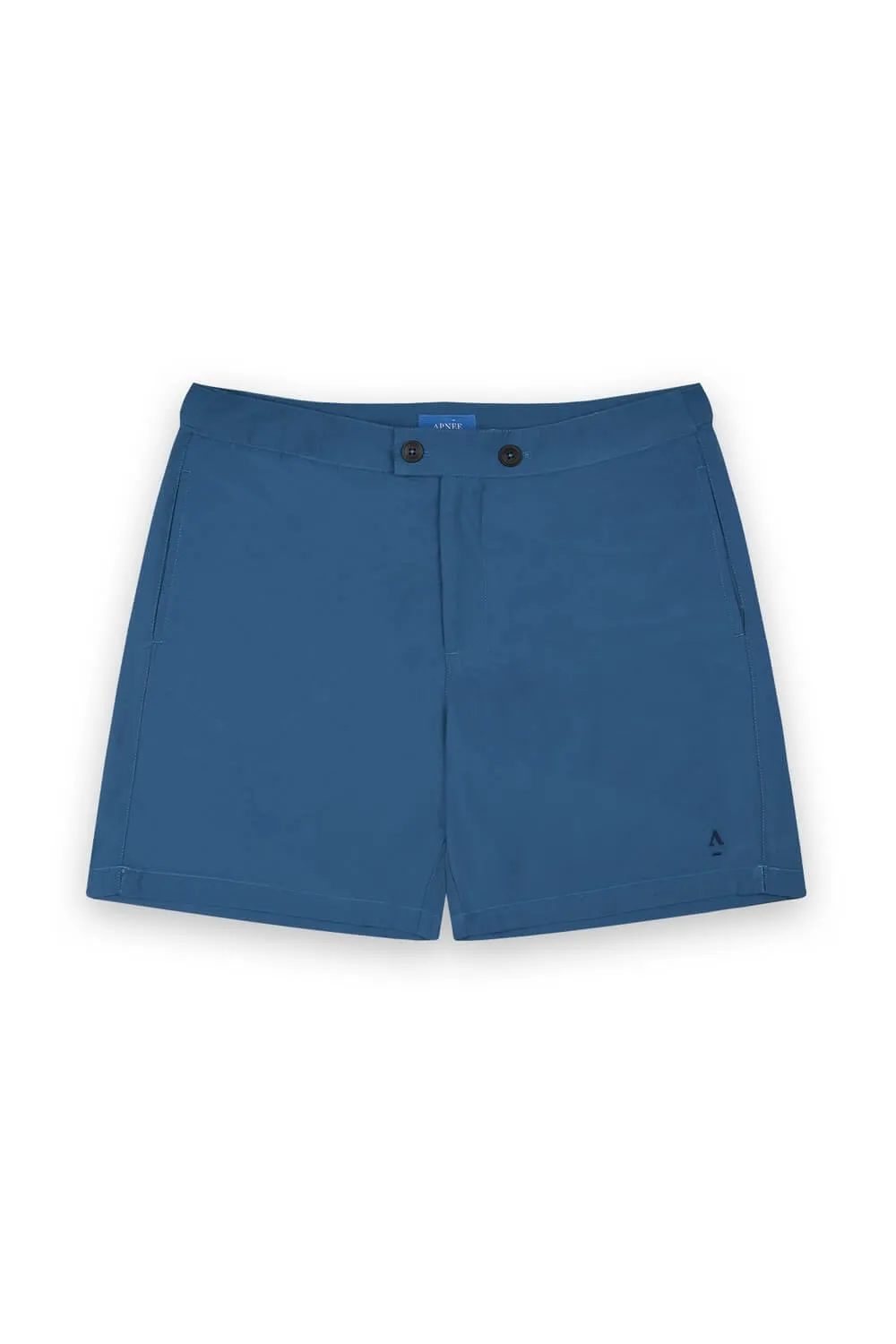 Short de bain uni ceinture plate Bleu ENZO