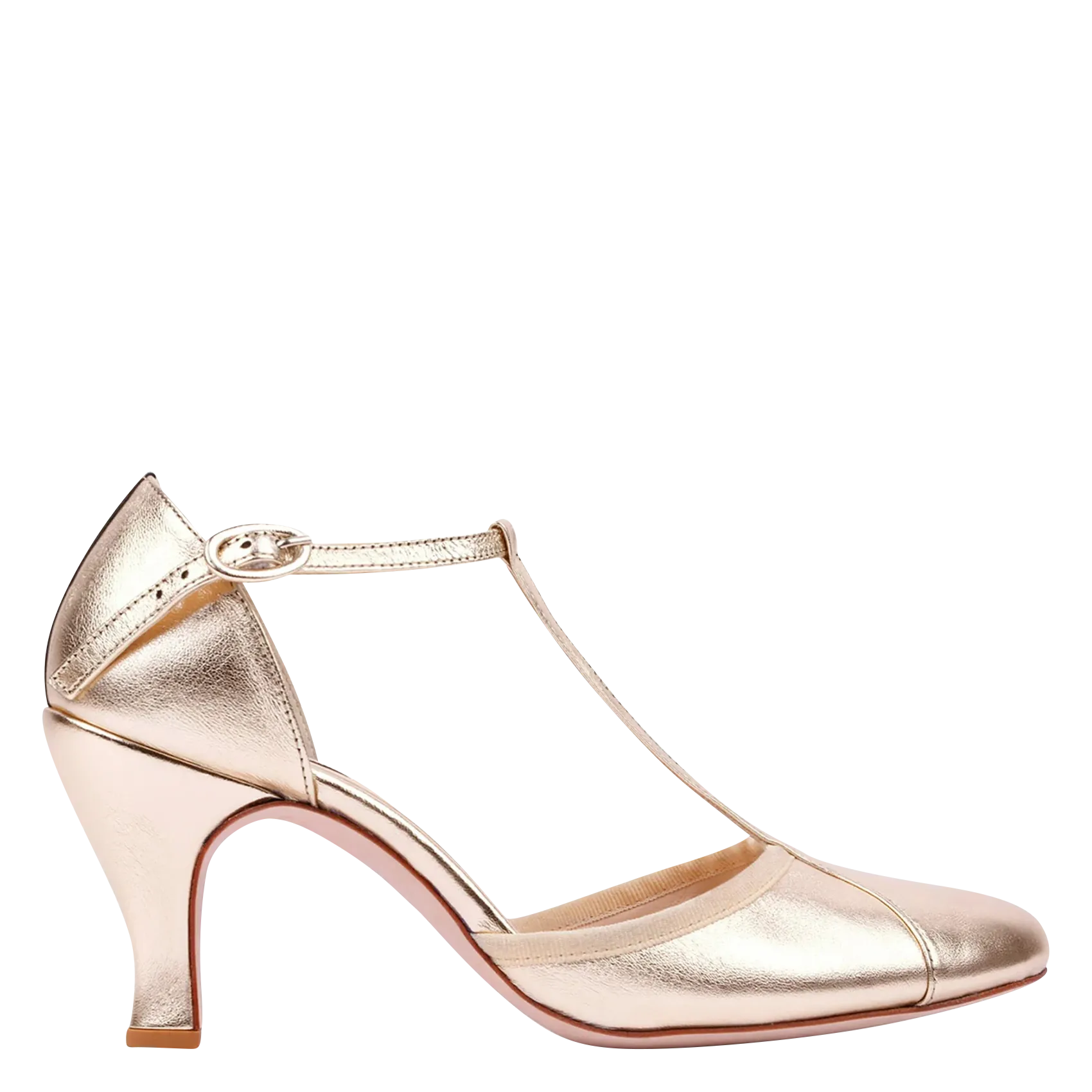 Escarpins en cuir métallisé Doré SALOMES BAYA