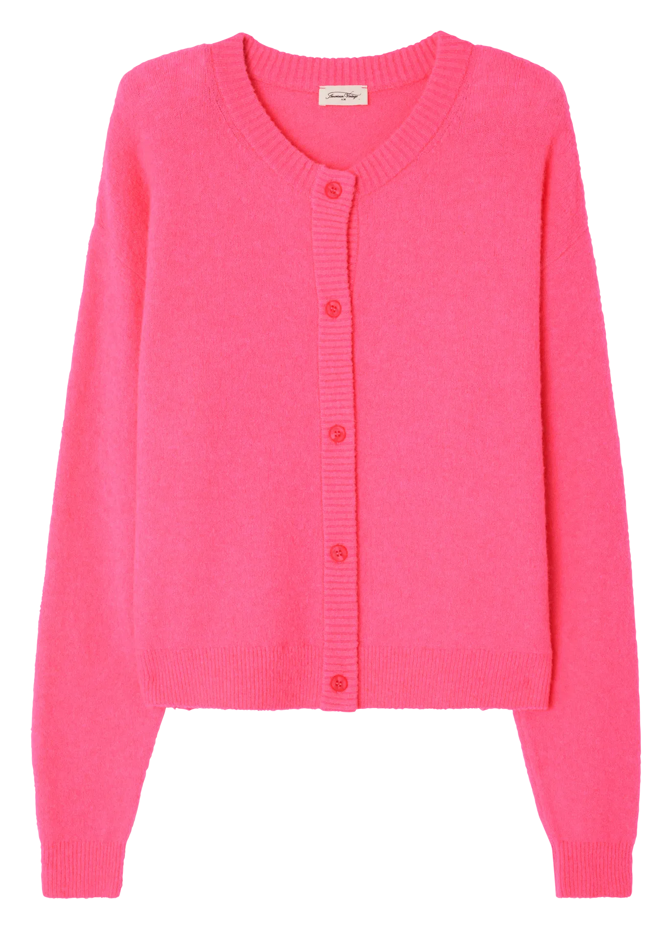 Gilet oversize col rond boutonné Rose DAMSVILLE