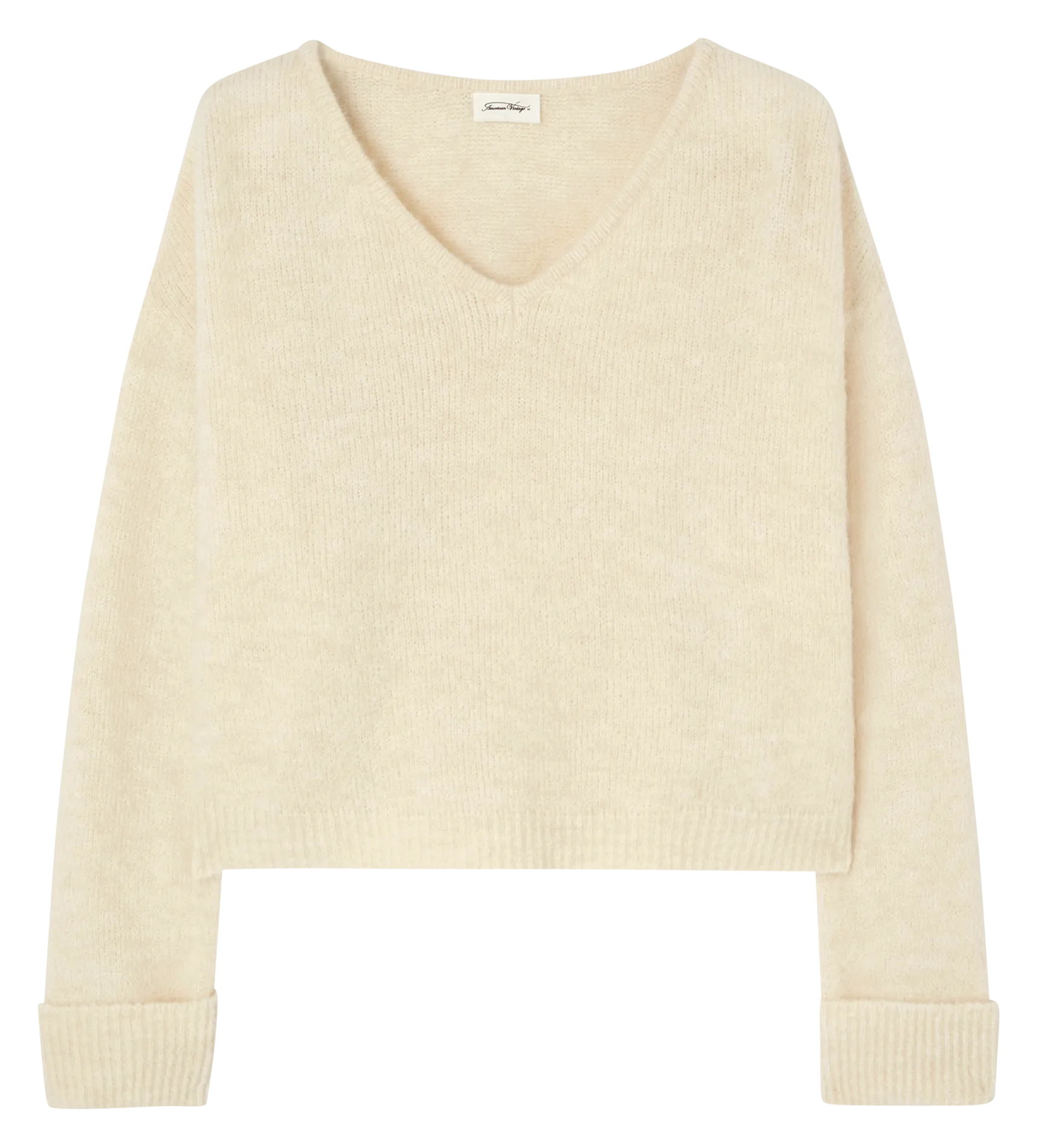 Pull oversize à col V Beige EAST