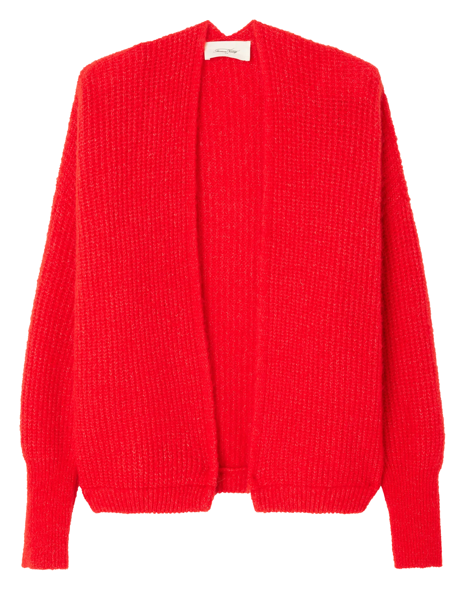 Gilet ouvert en laine et alpaga mélangé Rouge EAST