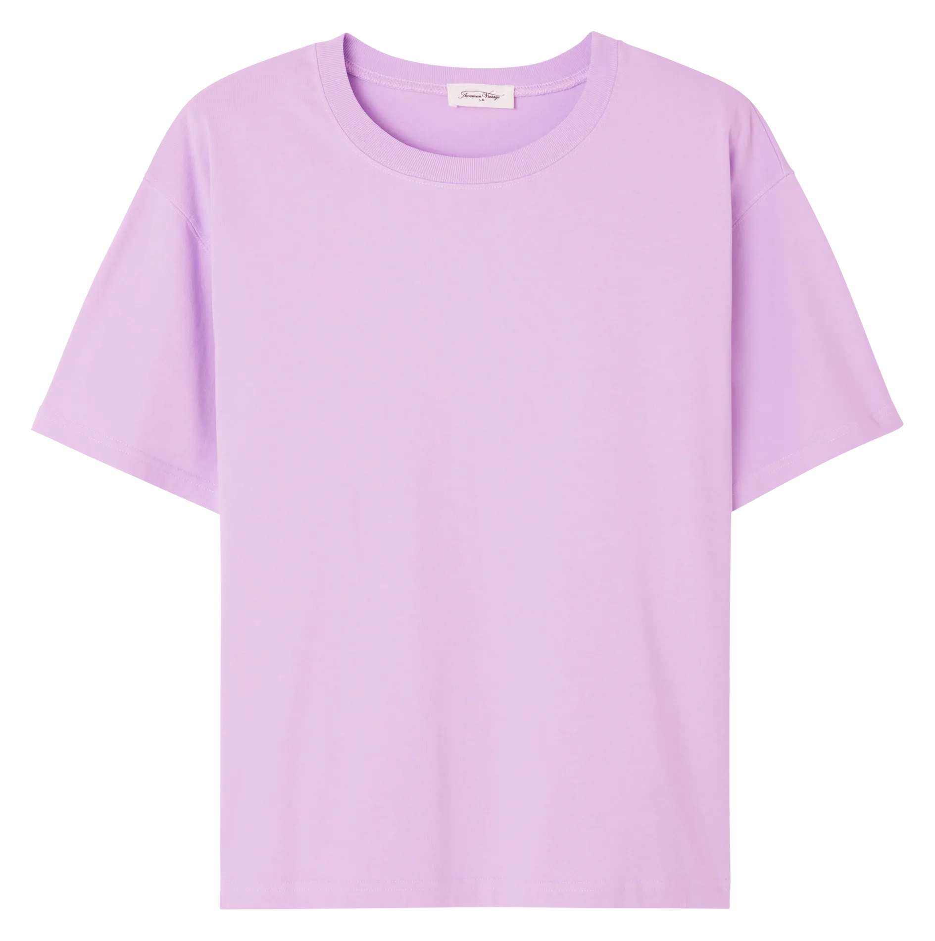 Tee-shirt ample col rond en coton Violet FIZVALLEY