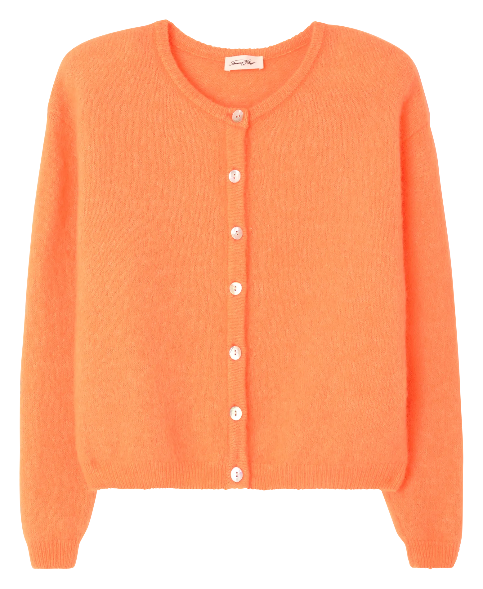 Gilet ample col rond en laine mélangée Orange VITOW