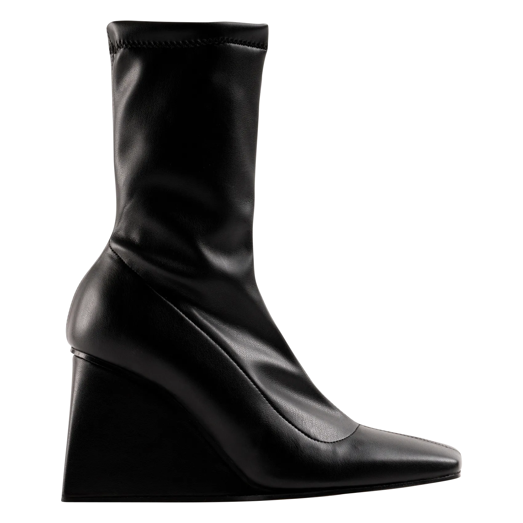 Bottes compensées effet cuir Noir HANNA