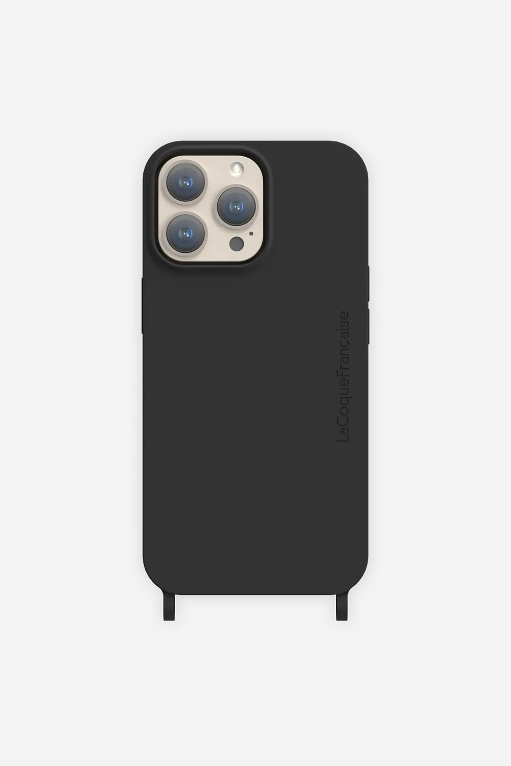 Coque de téléphone soft touch avec anneaux pour iphone 14 pro Noir