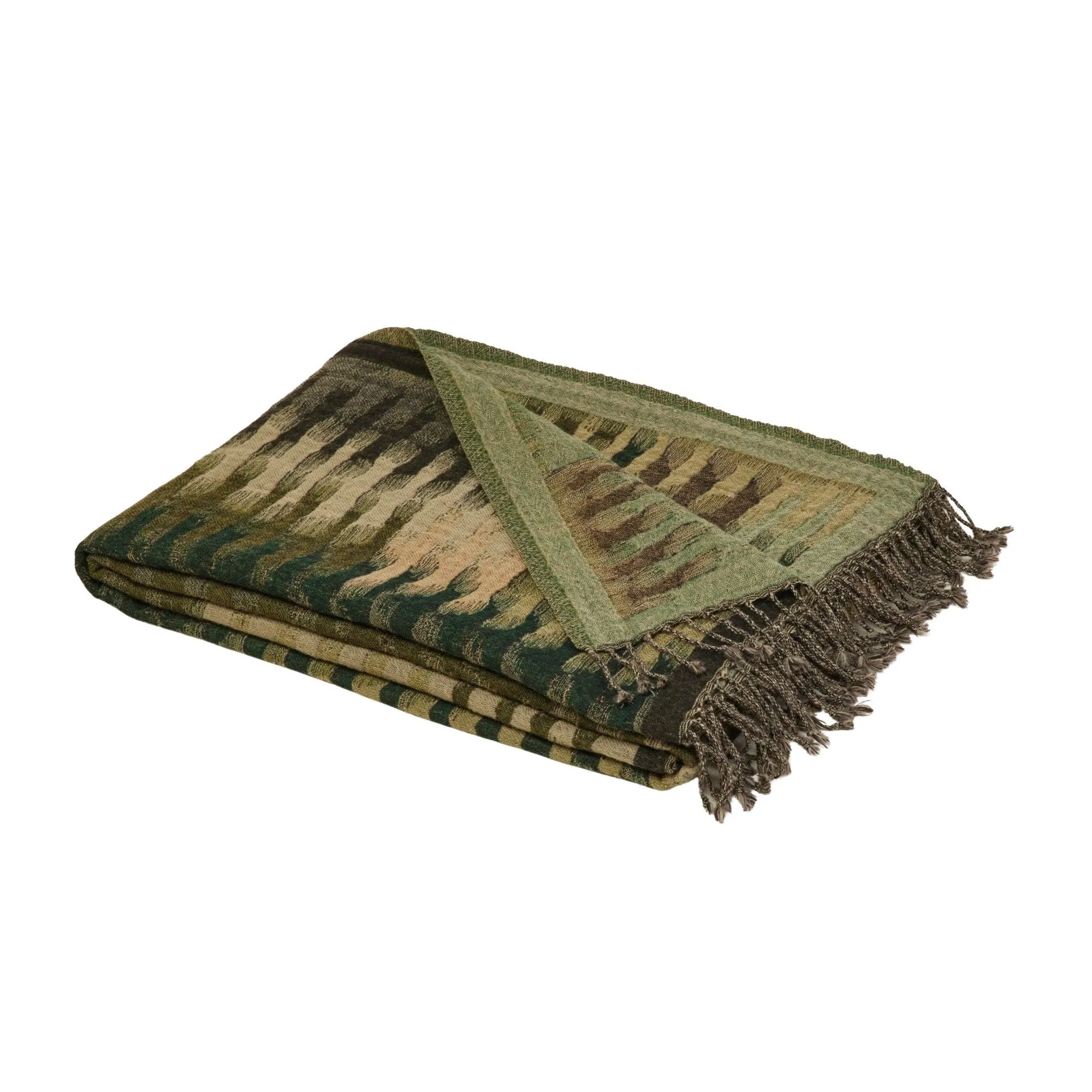 Plaid pure laine Vert KHAN