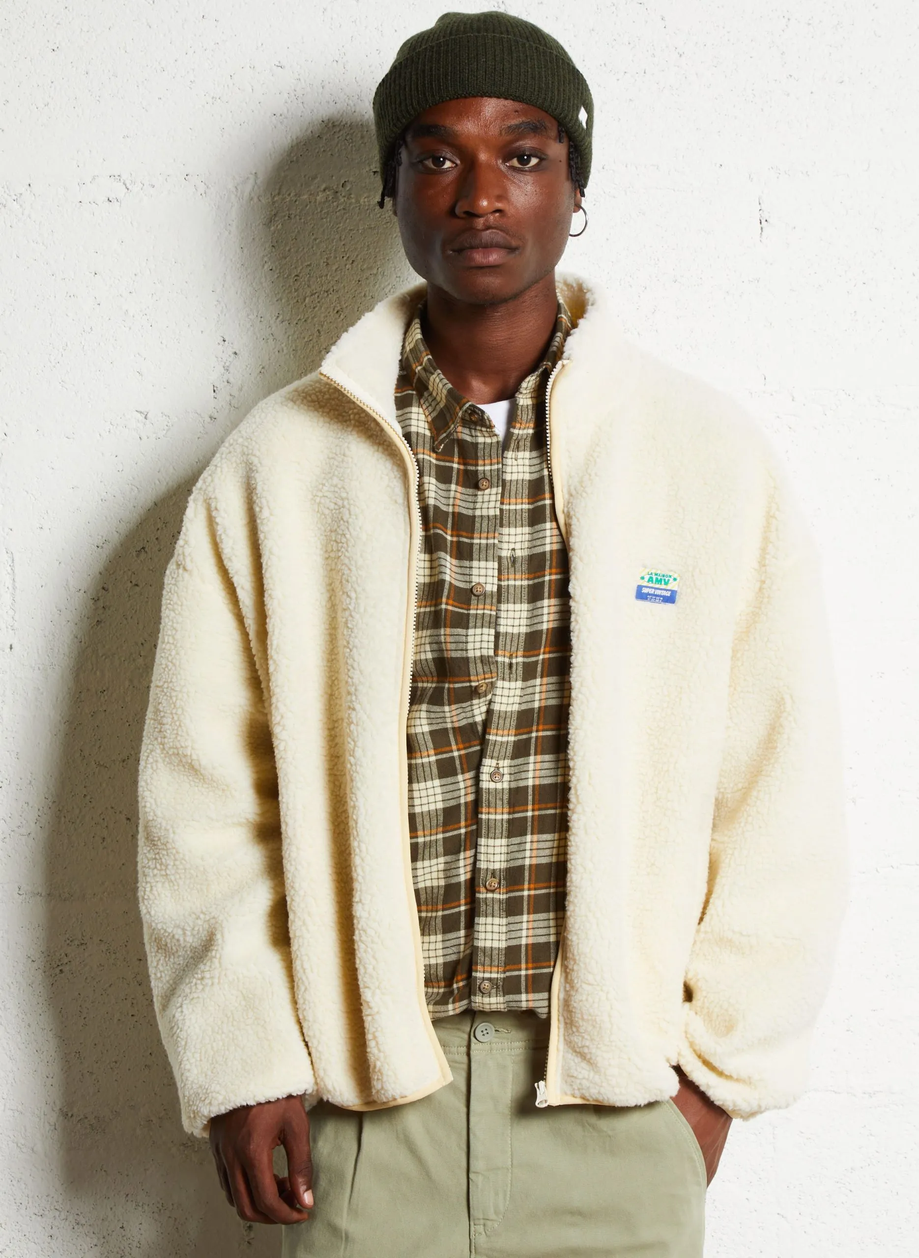 Veste col montant en sherpa Beige HOKTOWN