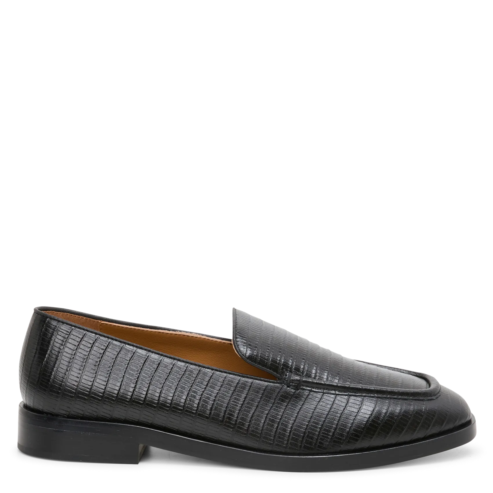 Mocassins en cuir croco Noir AALTO