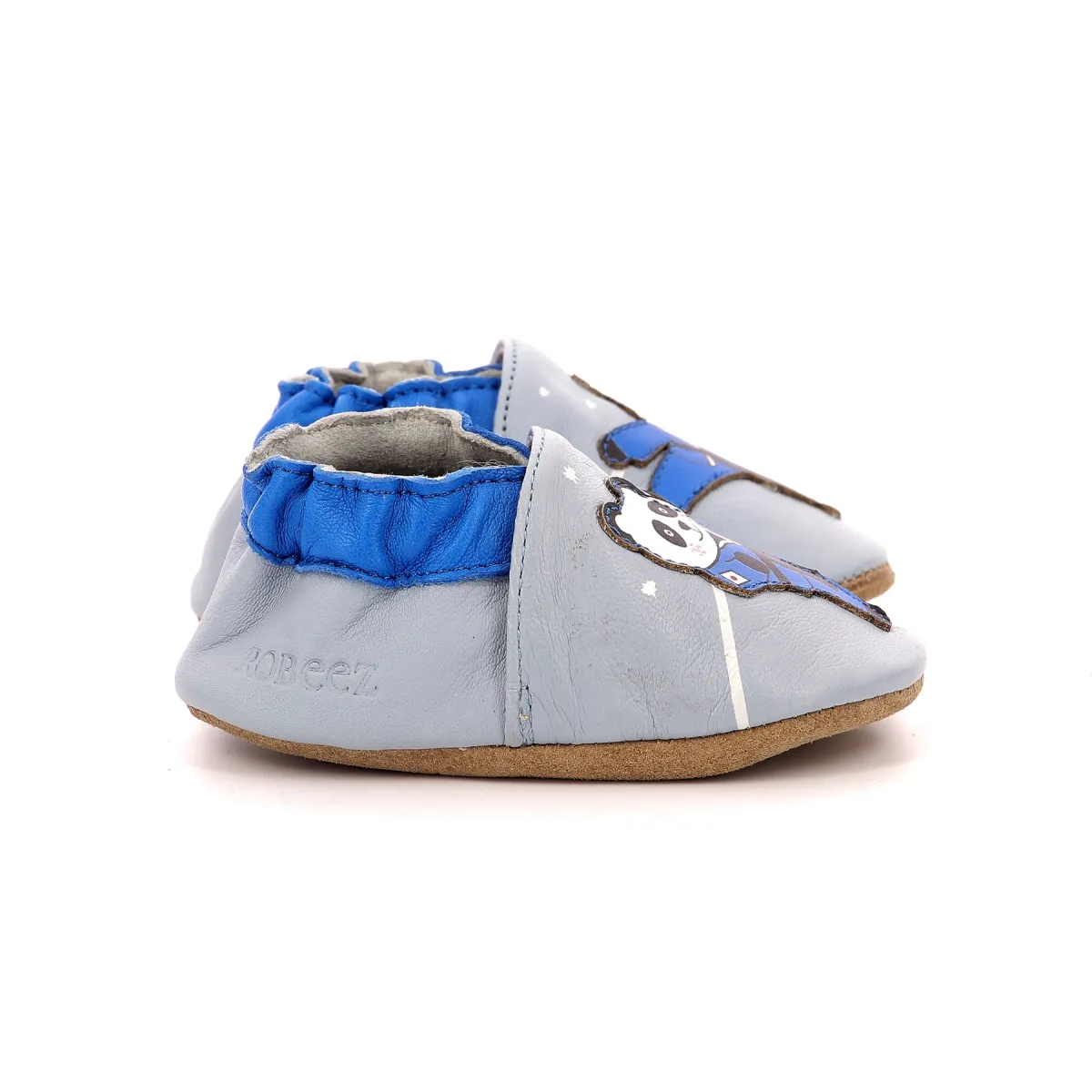 Chaussons cuir Bleu KARATE PANDA