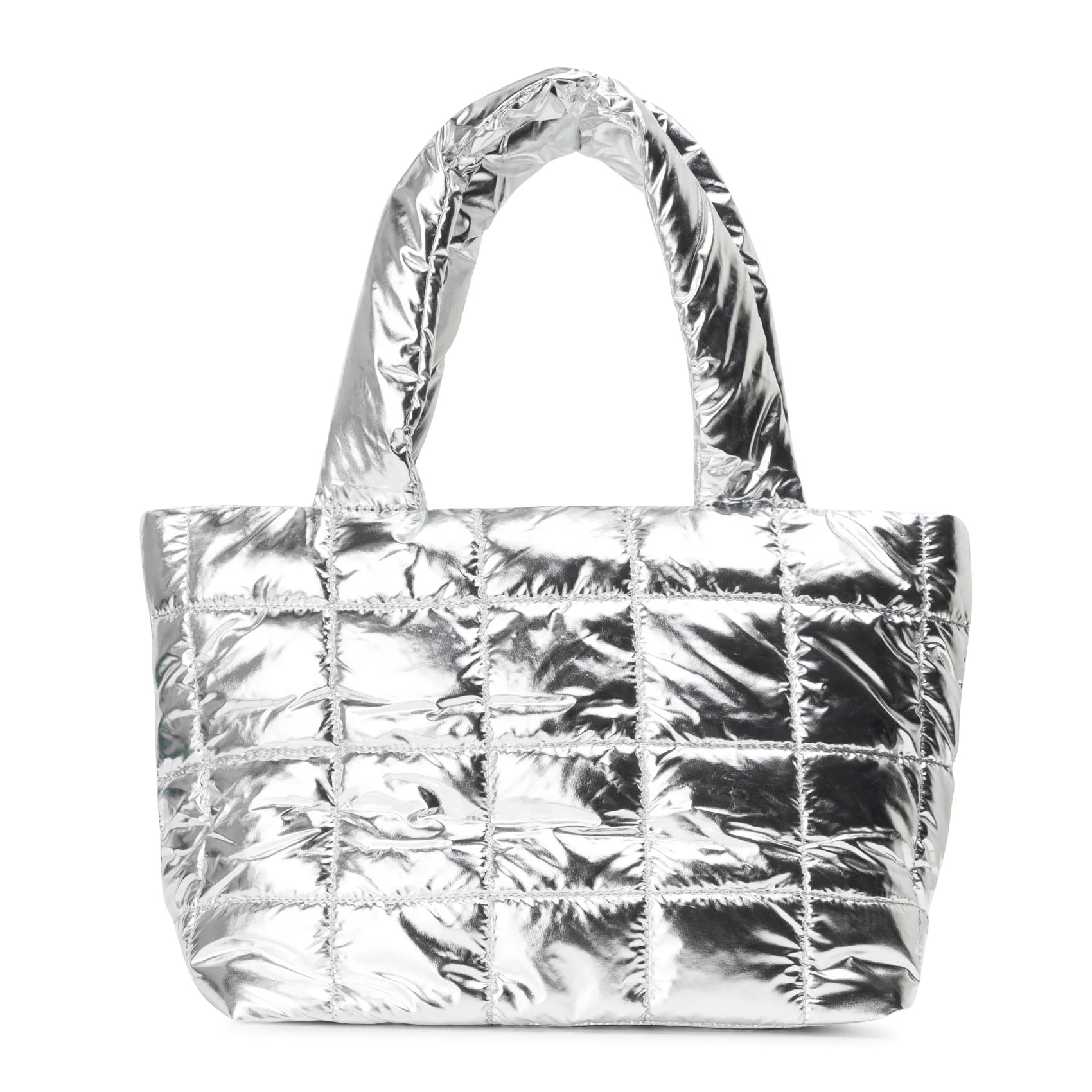Sac à main matelassé métallisé Argent