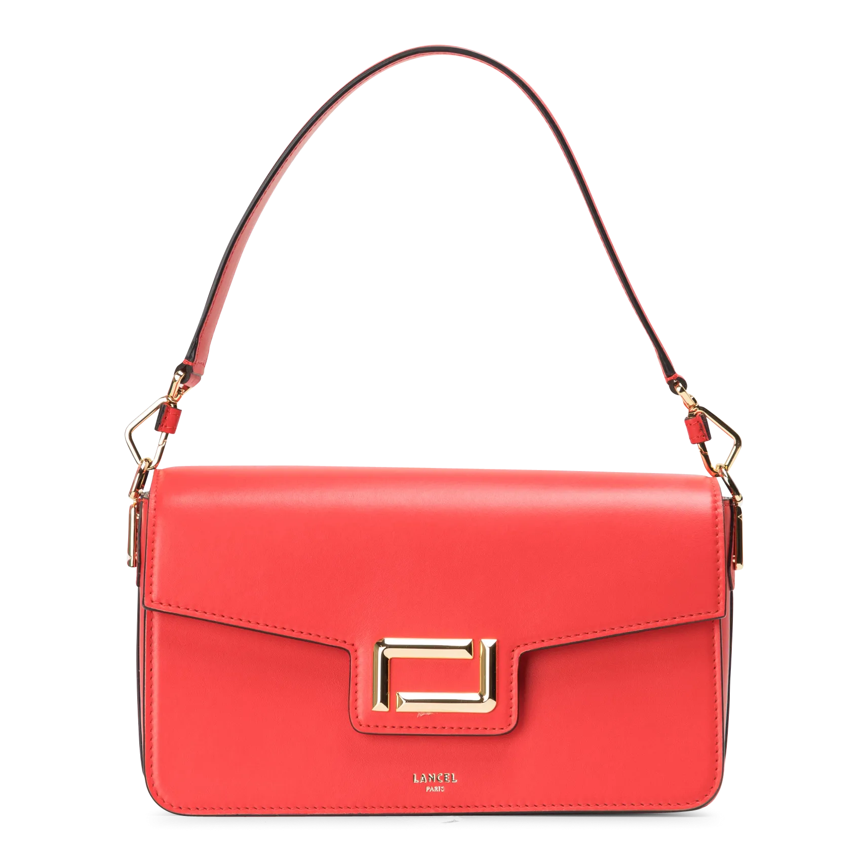 Sac bandoulière à rabat en cuir Rouge ANGELE M