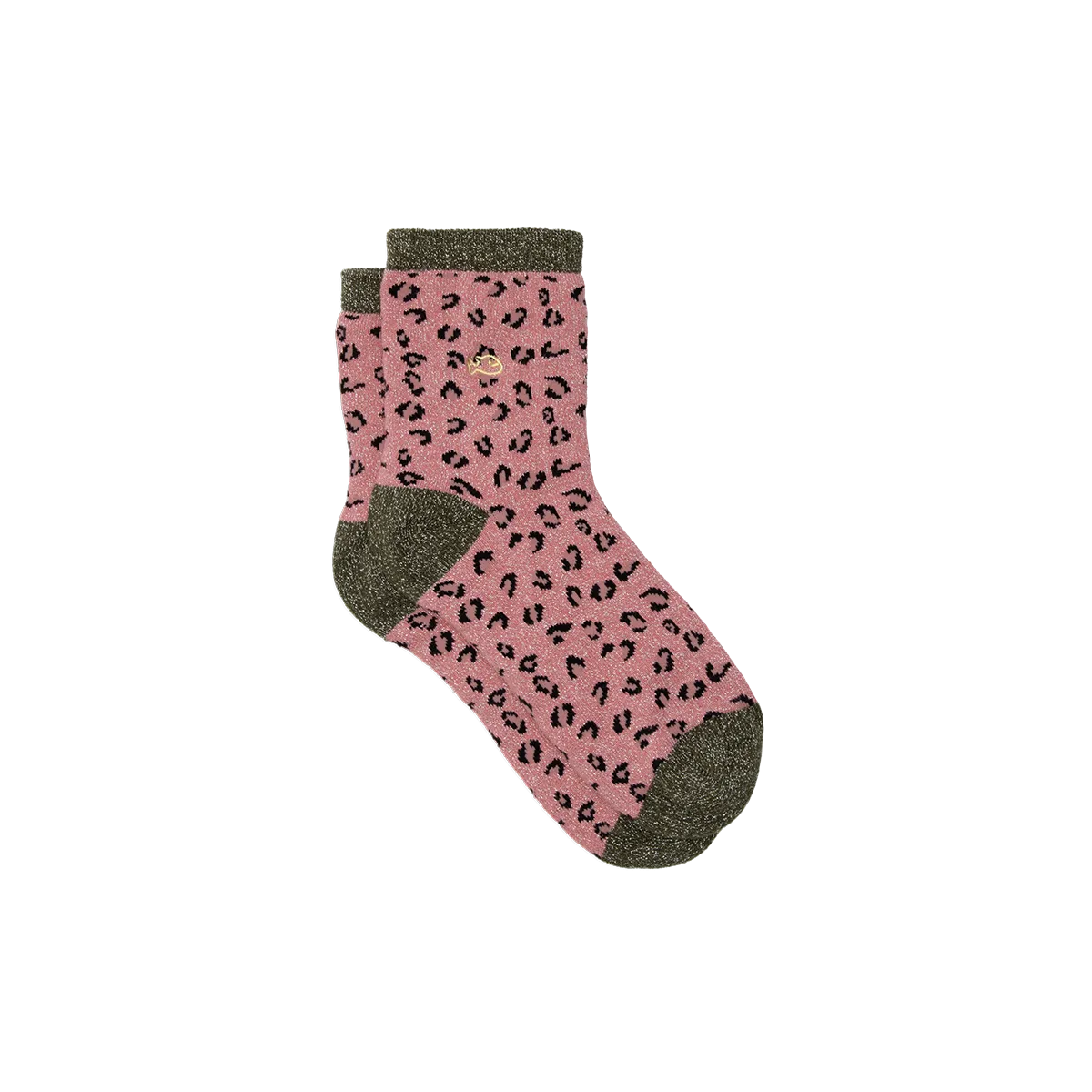 Chaussettes en coton peigné léopard Rose ROSE ET KAKI