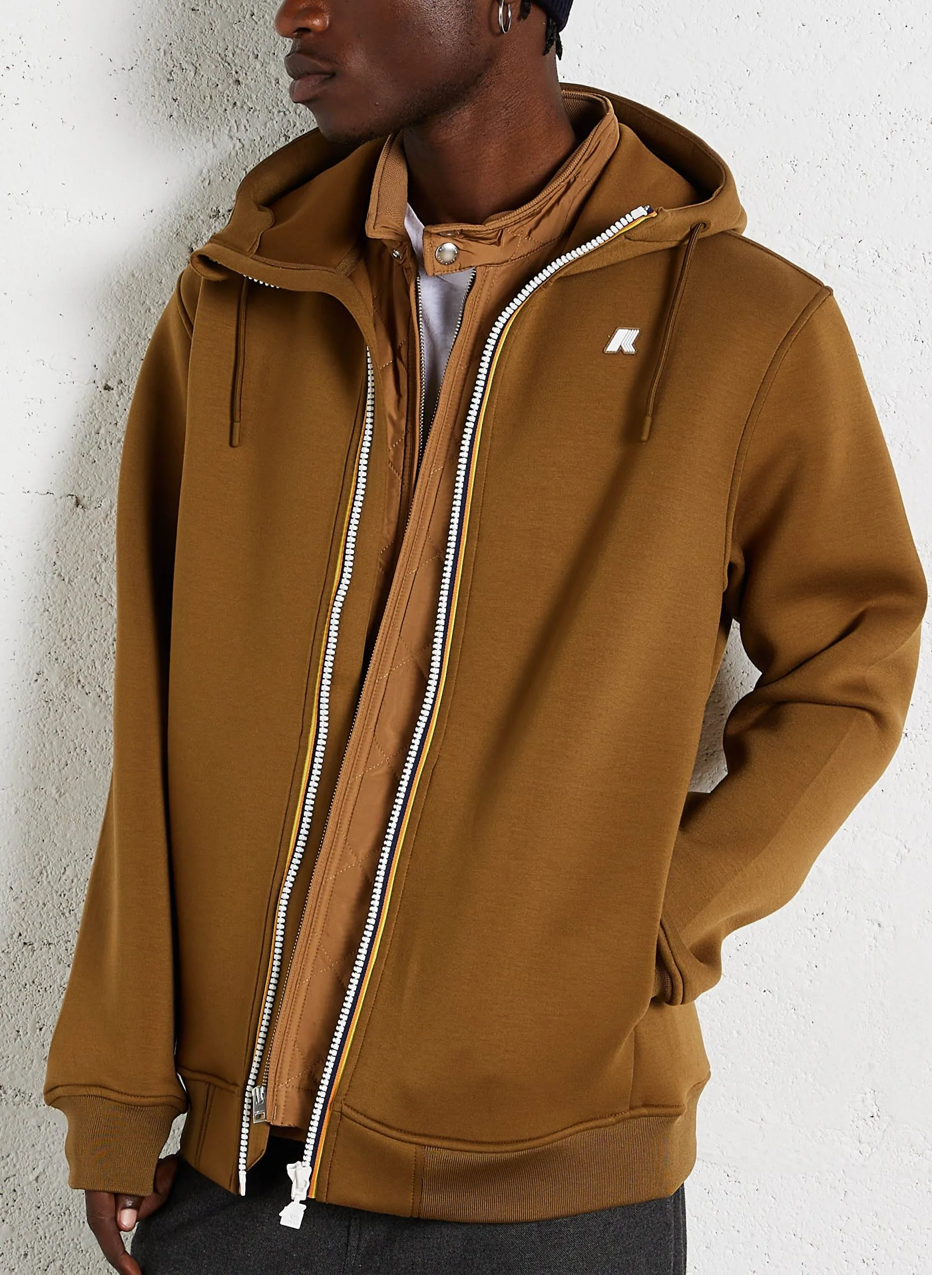 Sweat ample zippé à capuche Marron RAINER SPACER