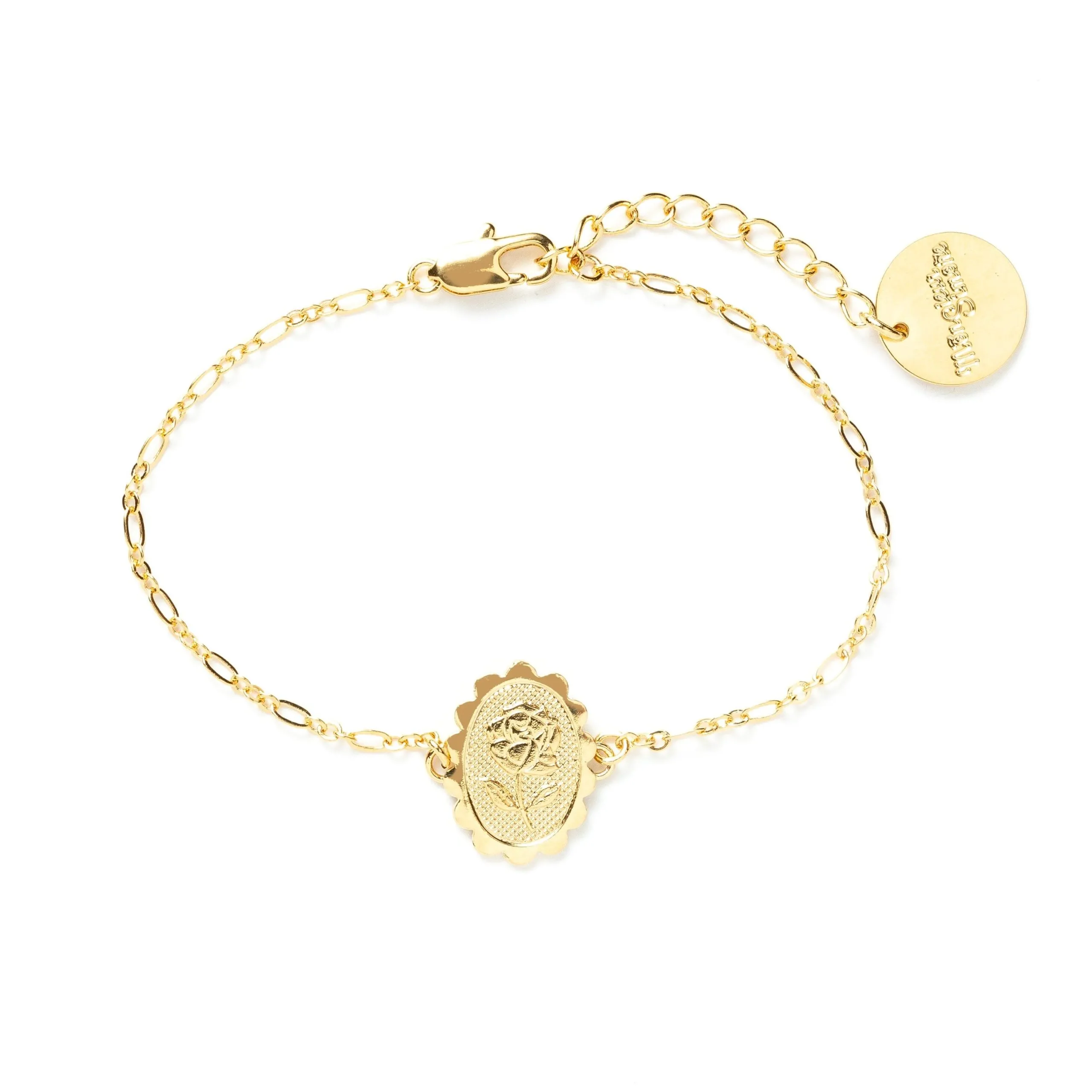 Bracelet fleur émaillé doré à l'or fin Doré THÉMIS