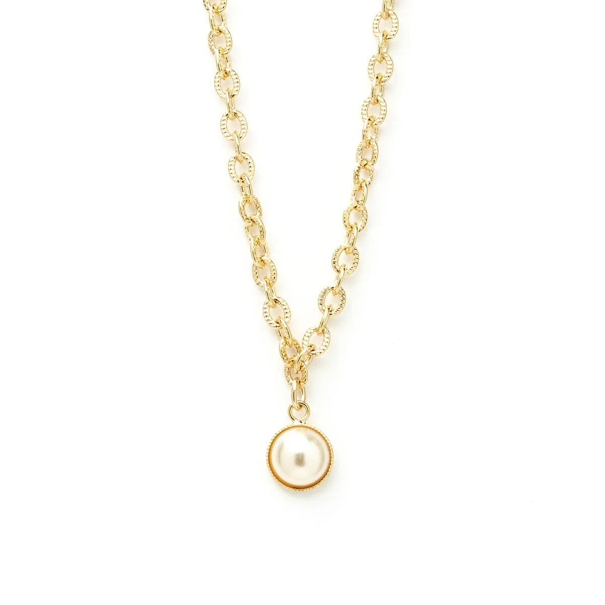 Collier perle plaqué argent Doré NÉLYA