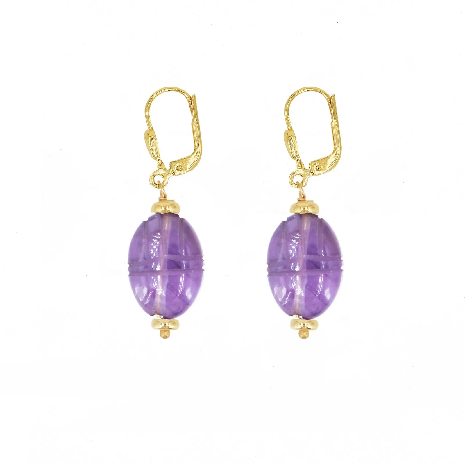 Boucles d'oreilles scarabée Violet SCARABEE