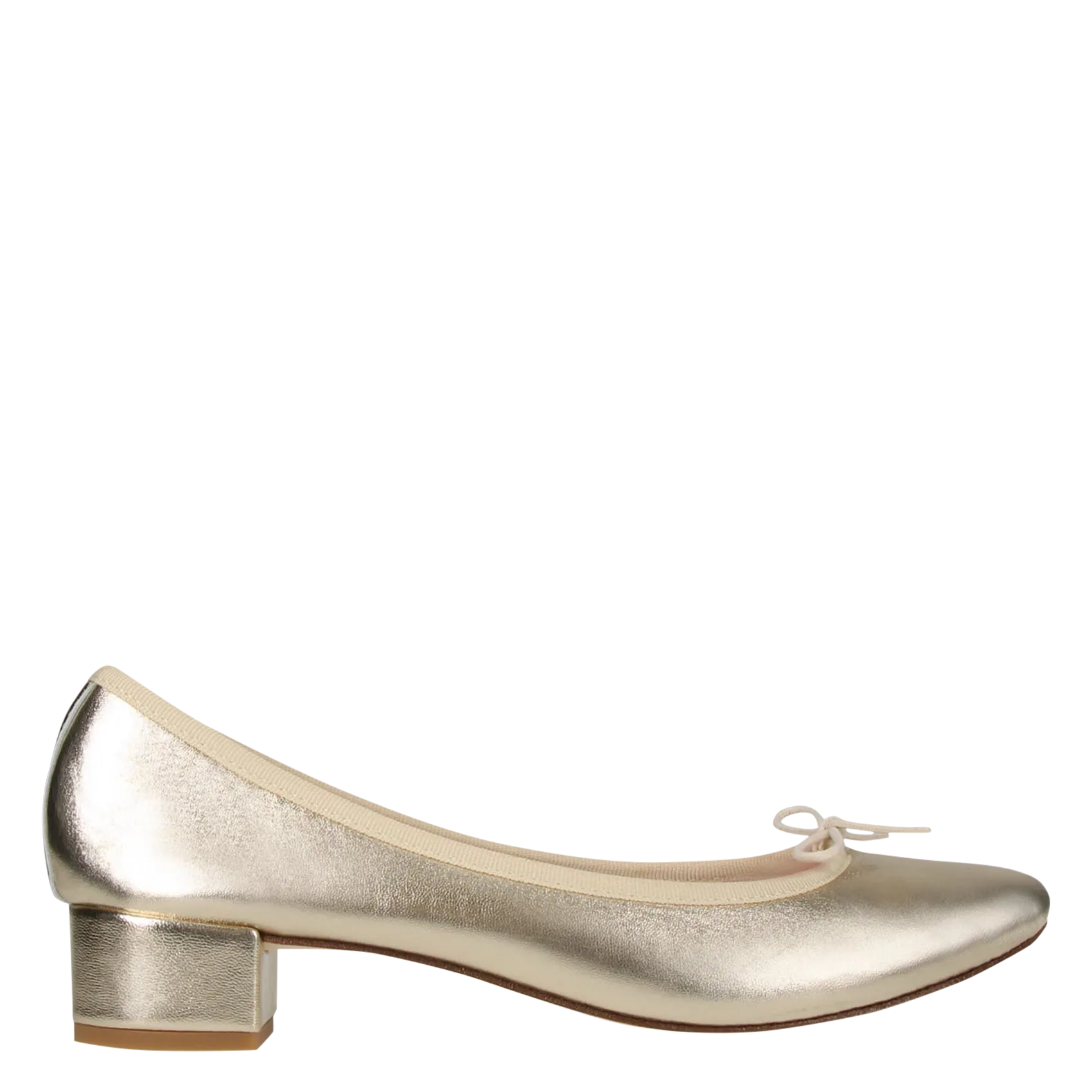 Mules en cuir Doré CAMILLE