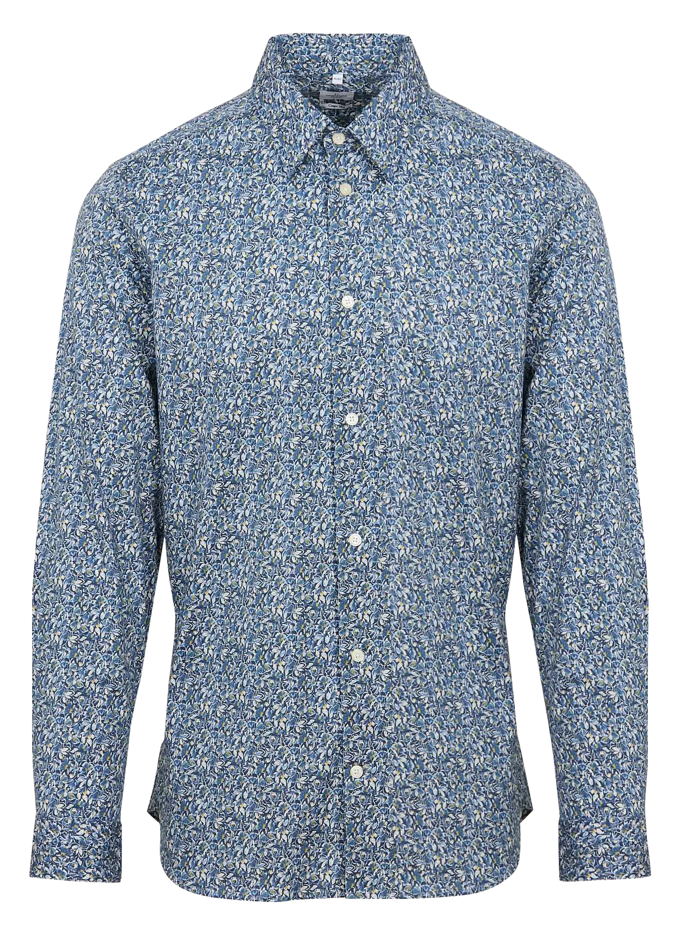 Chemise slim-fit en coton imprimé Bleu EKSTI