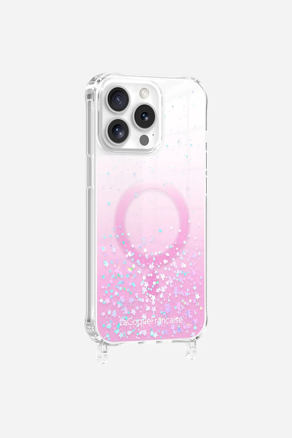 Coque de téléphone magsafe paillettes avec anneaux pour iphone 13 pro Rose