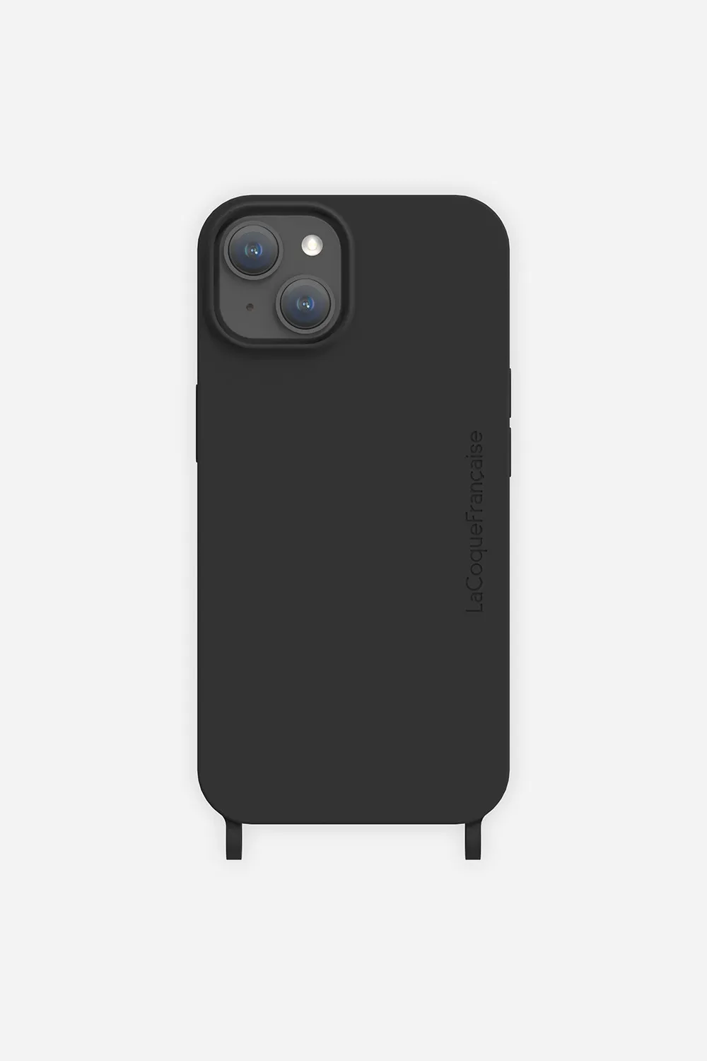 Coque de téléphone soft touch avec anneaux pour iphone 15 plus Noir