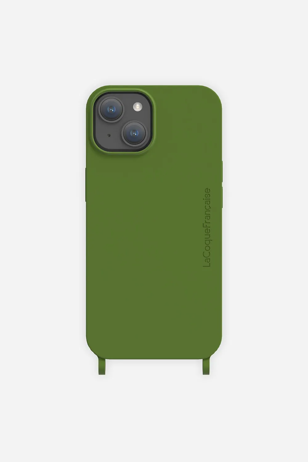 Coque de téléphone soft touch avec anneaux pour iphone 14 plus Vert