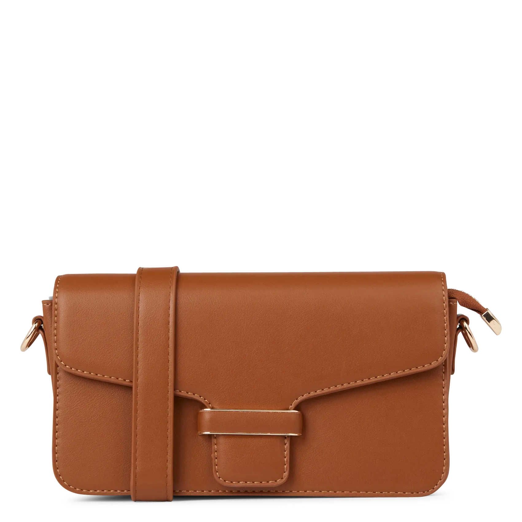 Sac bandoulière effet cuir Marron