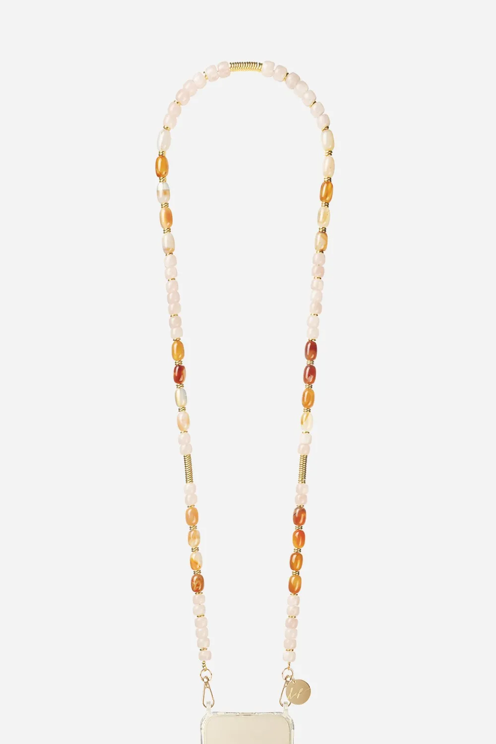 Chaîne de téléphone en perles semi-précieuses Rose IVY