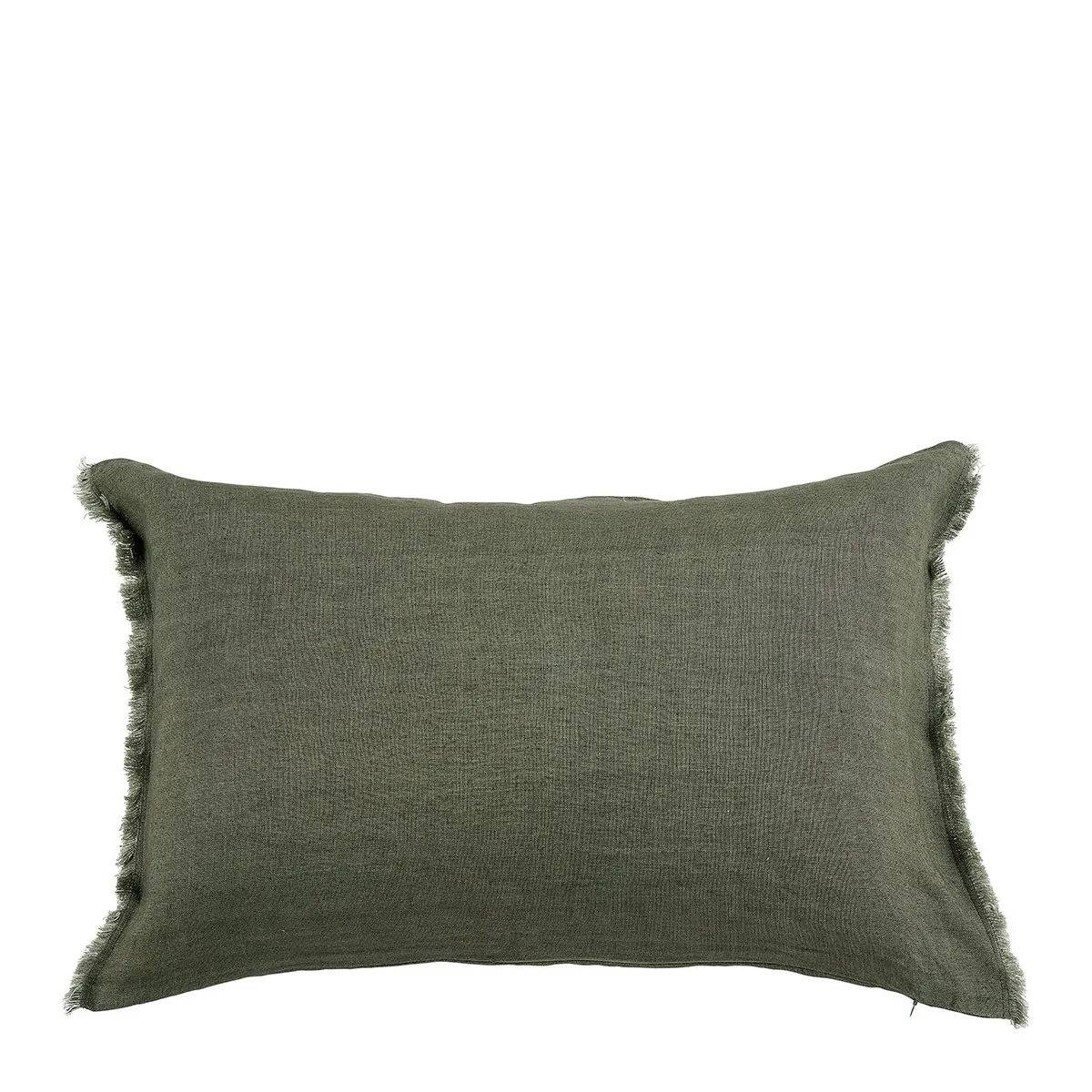 Housse de coussin chloé en lin lavé - kaki - 60 x 40 cm Vert CHLOÉ