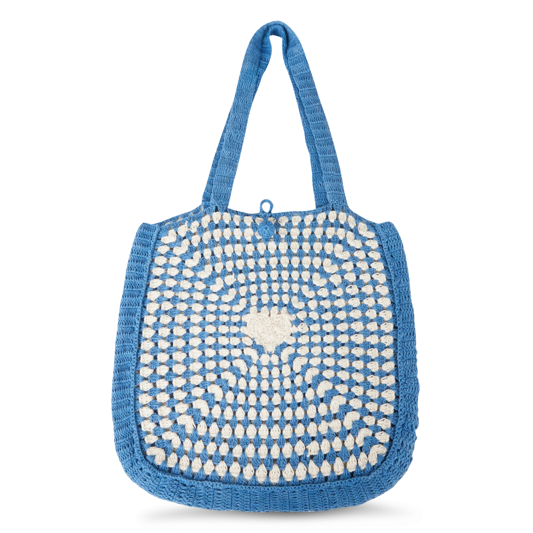 Sac porté épaule en coton Bleu