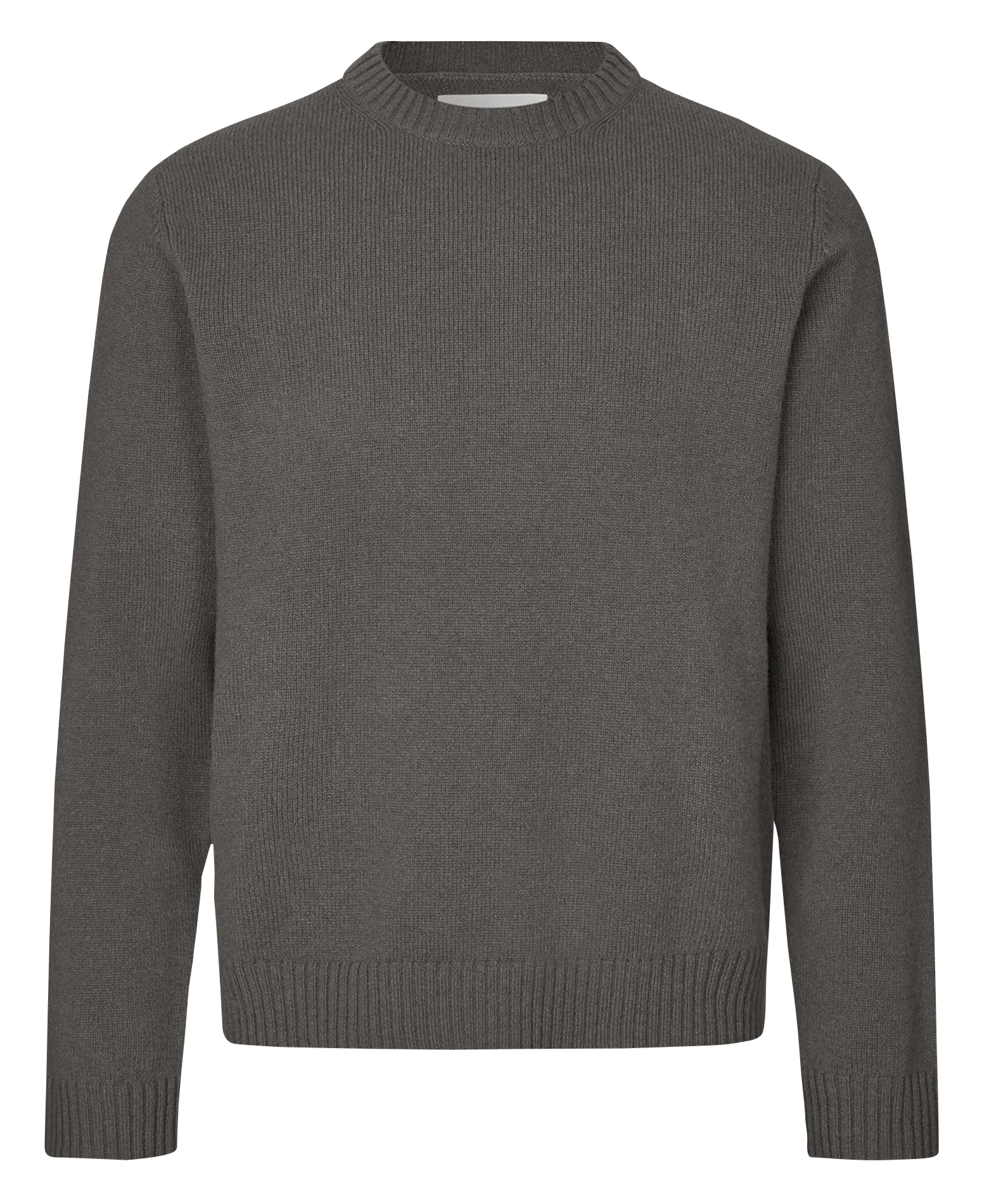 Pull col rond slim-fit en laine mélangée Gris Sylli
