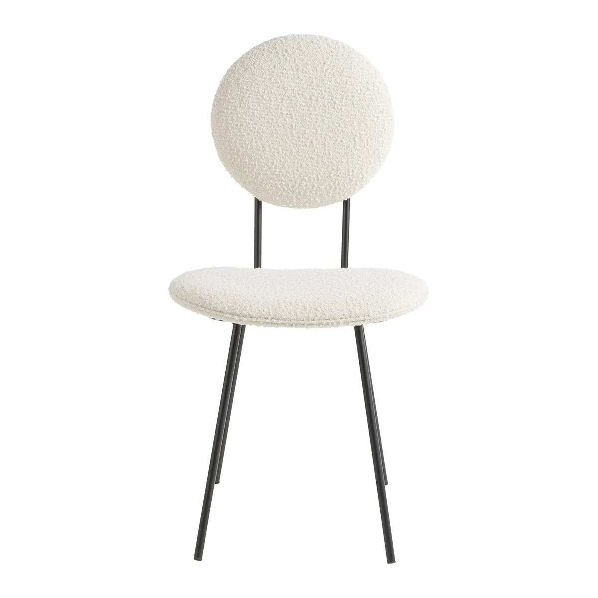 Chaise colette en bouclette et métal Beige COLETTE