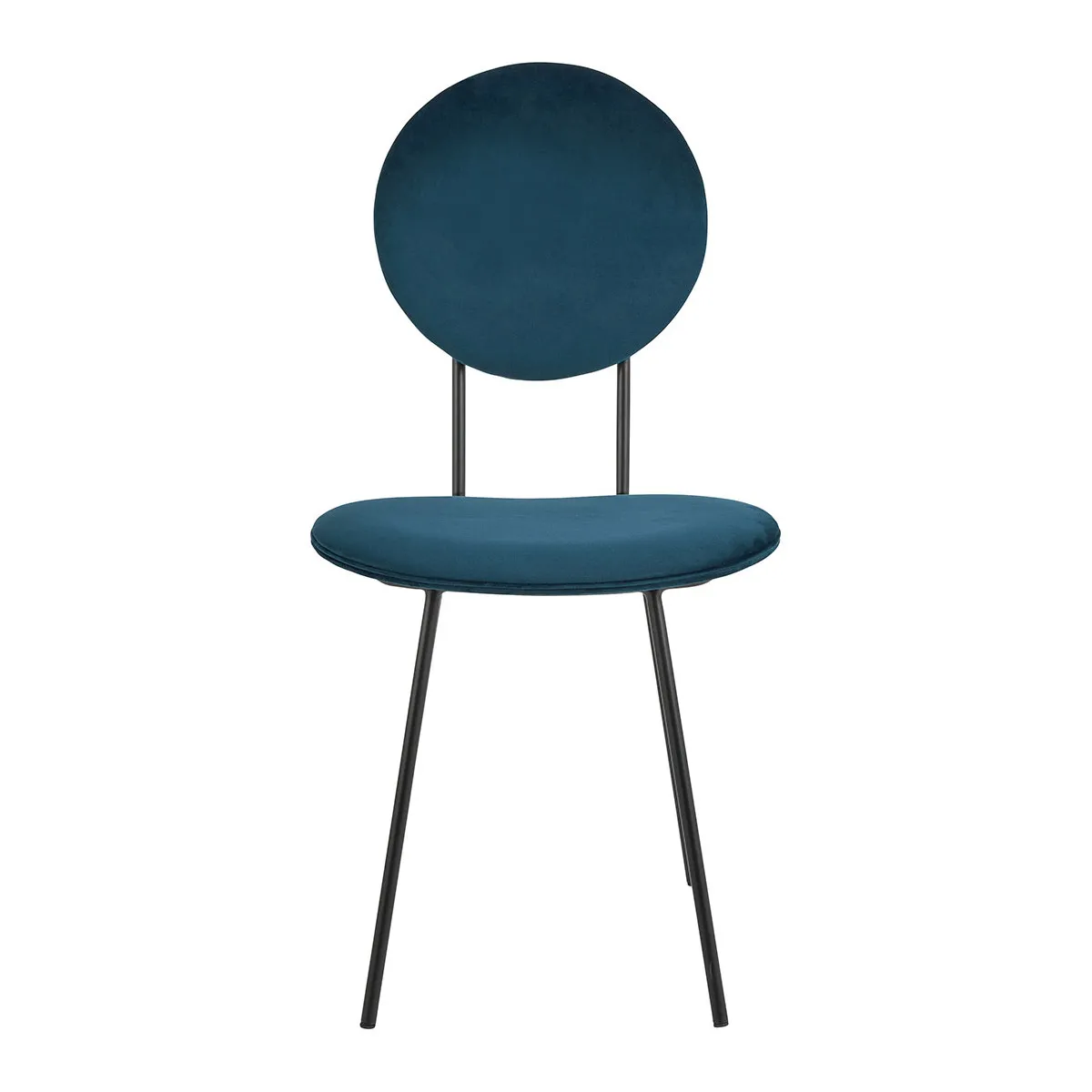 Chaise colette en velours et métal Bleu COLETTE