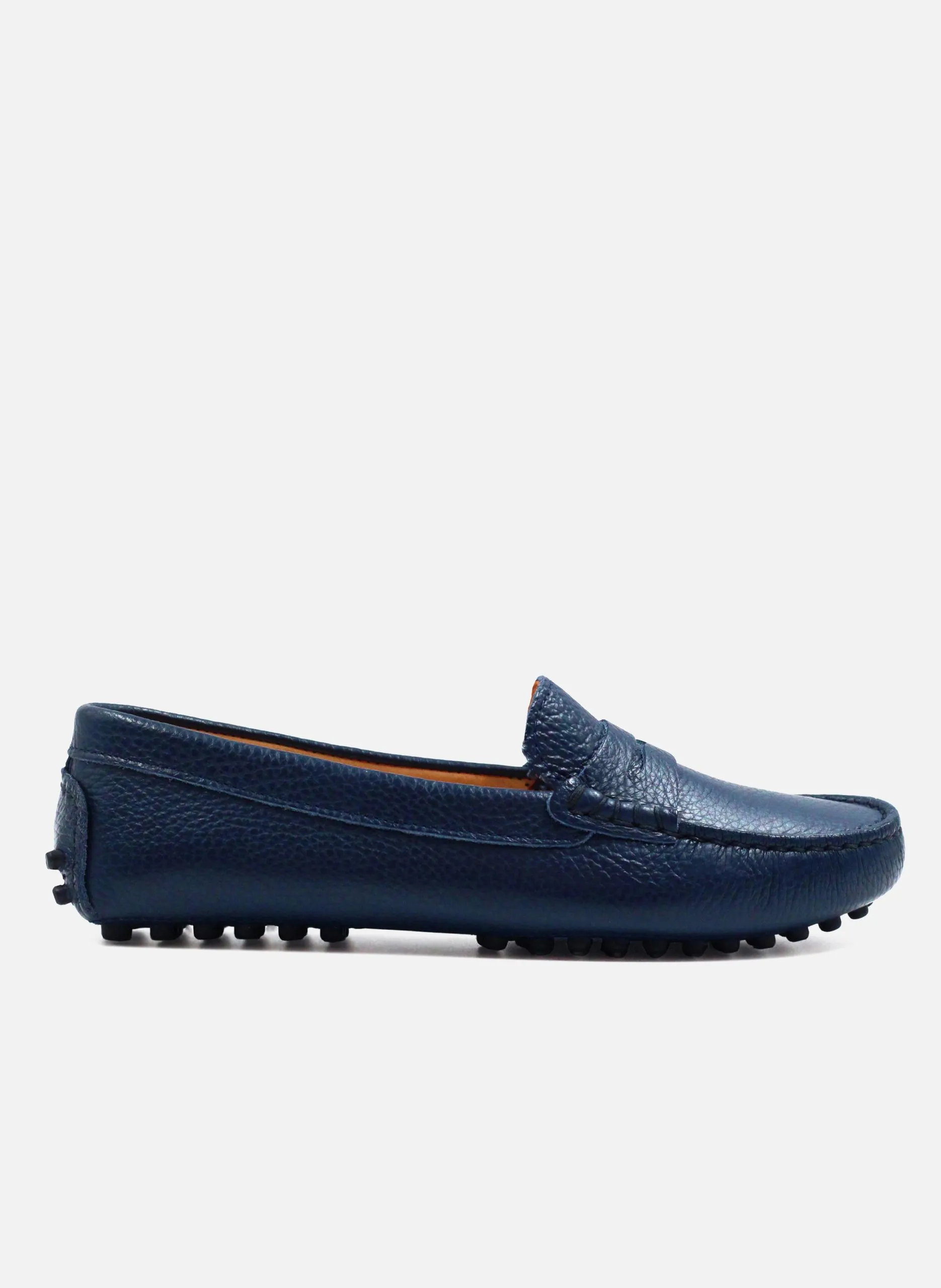 Mocassins femme cuir grainé Bleu