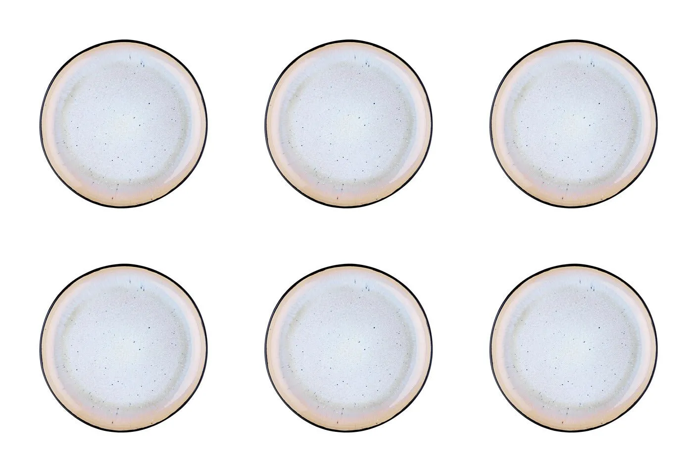 Assiette iris ø21,5cm - 6 pièces - blanc ivoire Blanc