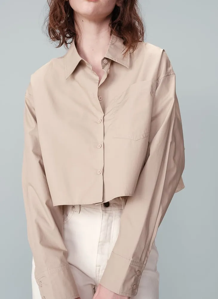 Chemise court en coton Marron NIAMITA