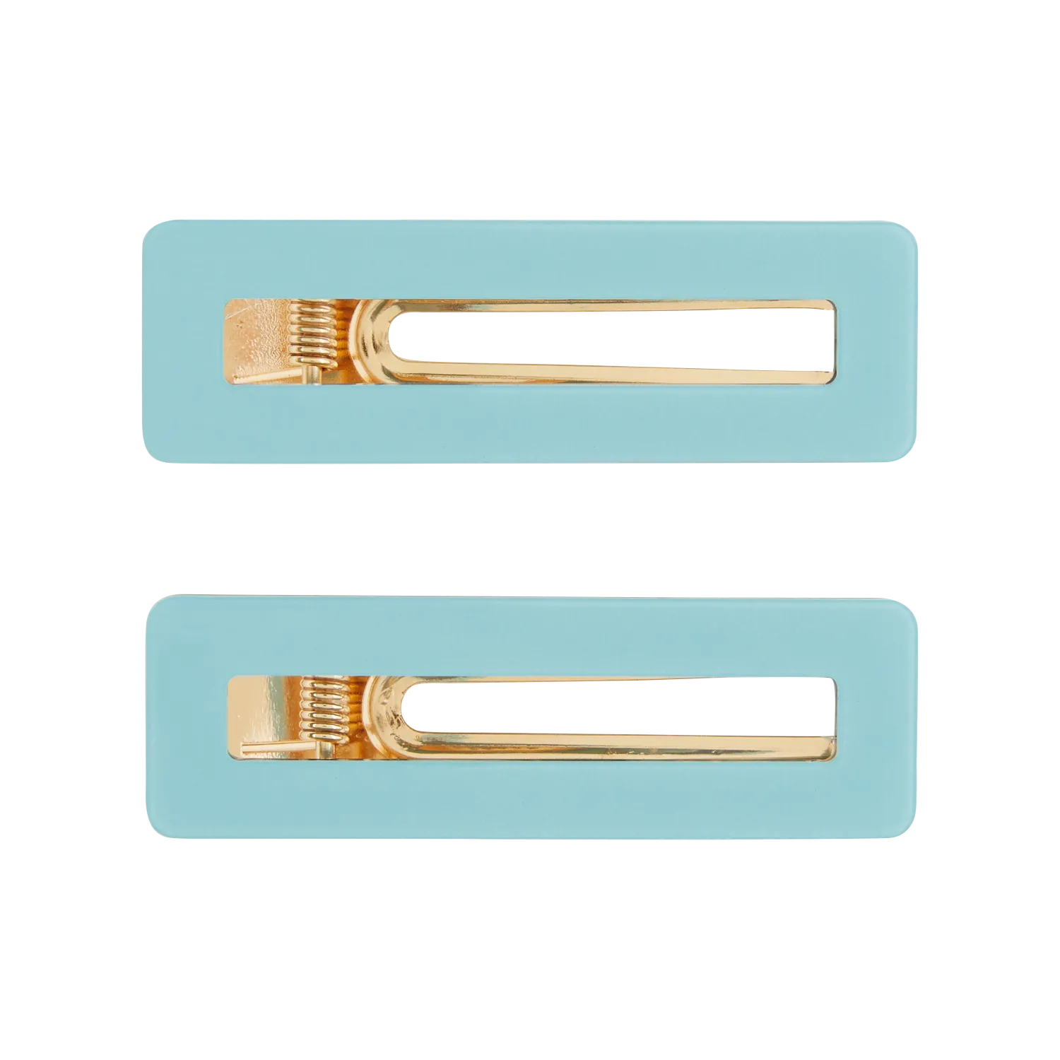 Lot de 2 barrettes carrées Bleu