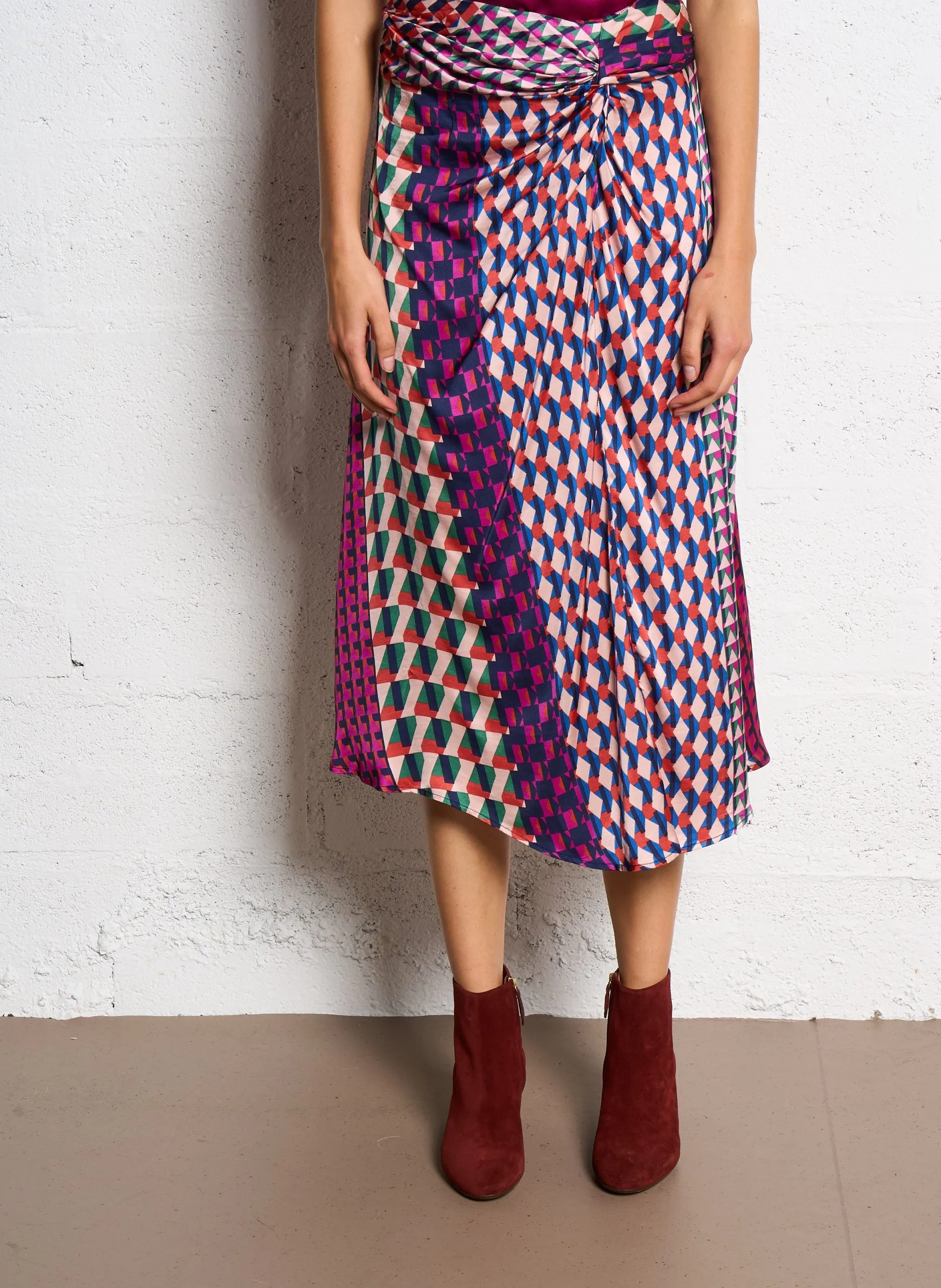 Jupe longue imprimé graphique Multicolore JENNY