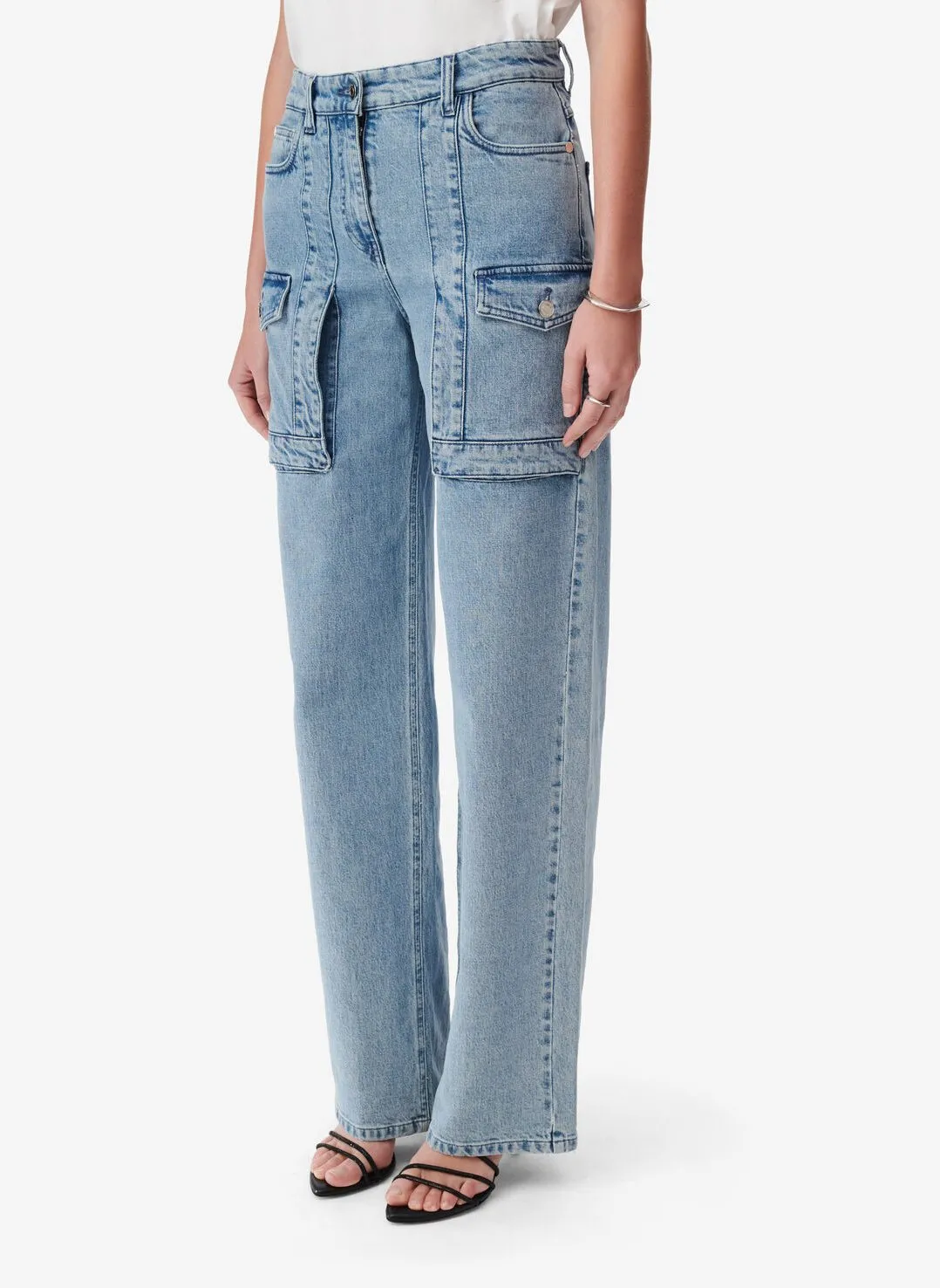 Jean ample en coton mélangé Bleu ZAIG